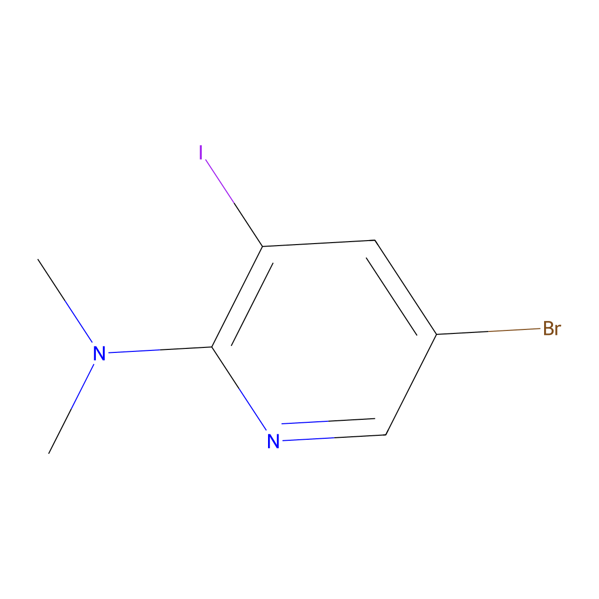 5-bromo-3-iodo-N,N-dimethylpyridin-2-amine molecular structure, CAS 1627503-91-6