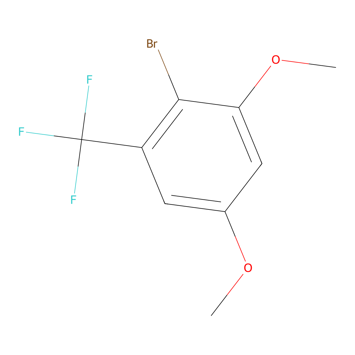 2-Bromo-1,5-dimethoxy-3-(trifluoromethyl)benzene molecular structure, CAS 1627517-72-9