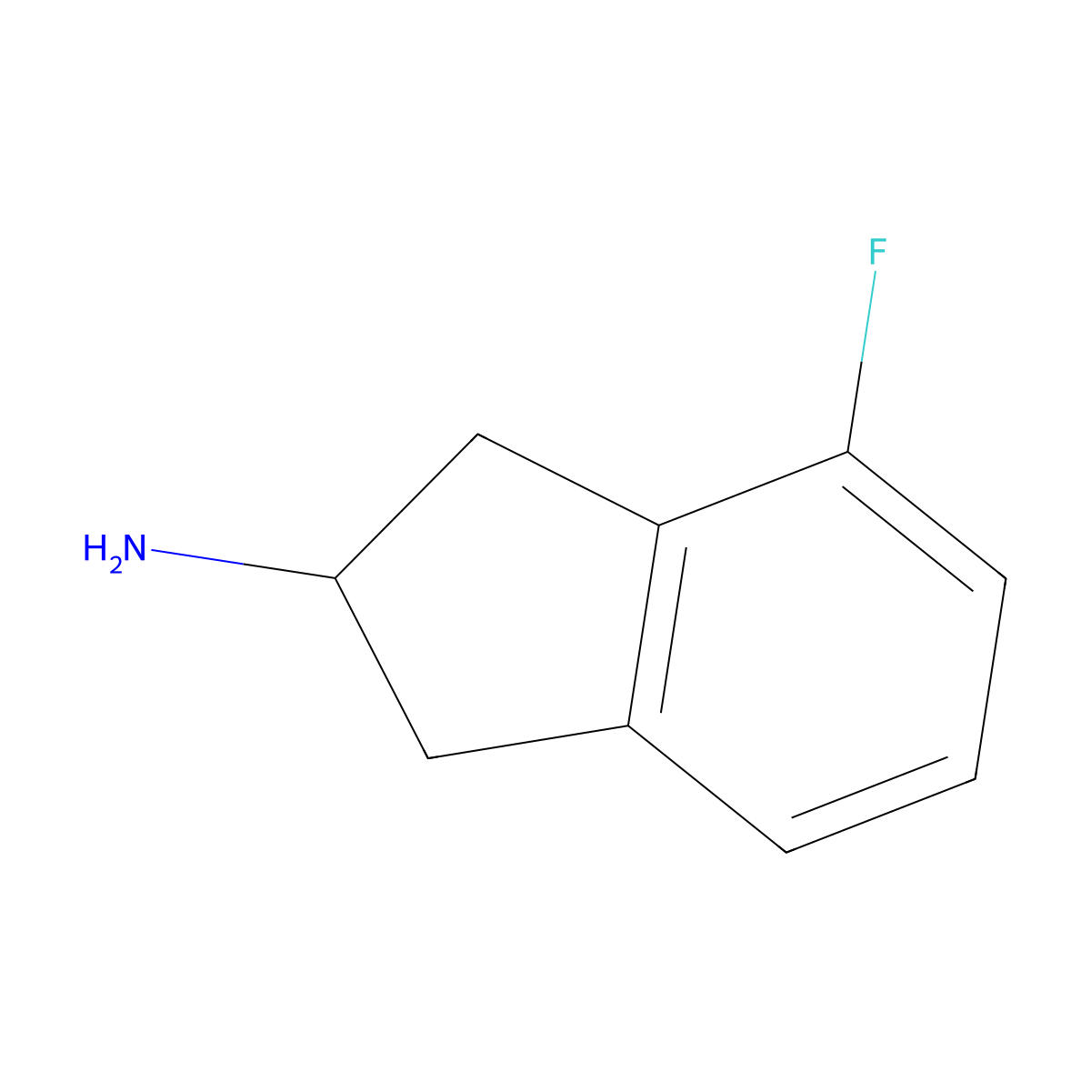 4-fluoro-2,3-dihydro-1H-inden-2-amine molecular structure, CAS 162752-09-2