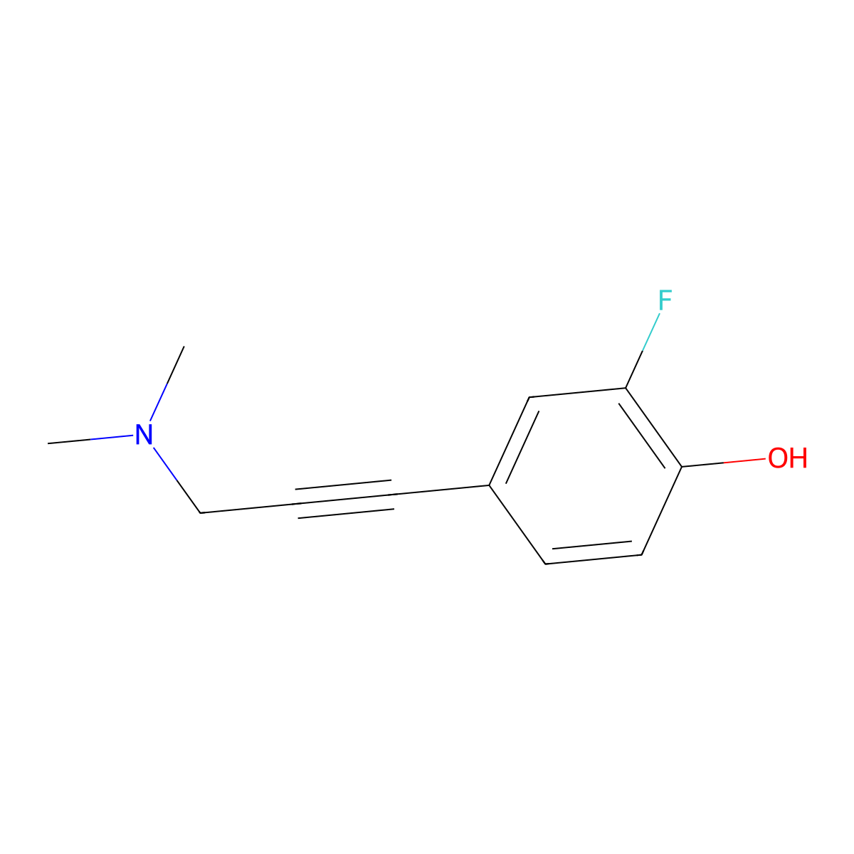 4-(3-(Dimethylamino)prop-1-yn-1-yl)-2-fluorophenol molecular structure, CAS 1627542-16-8