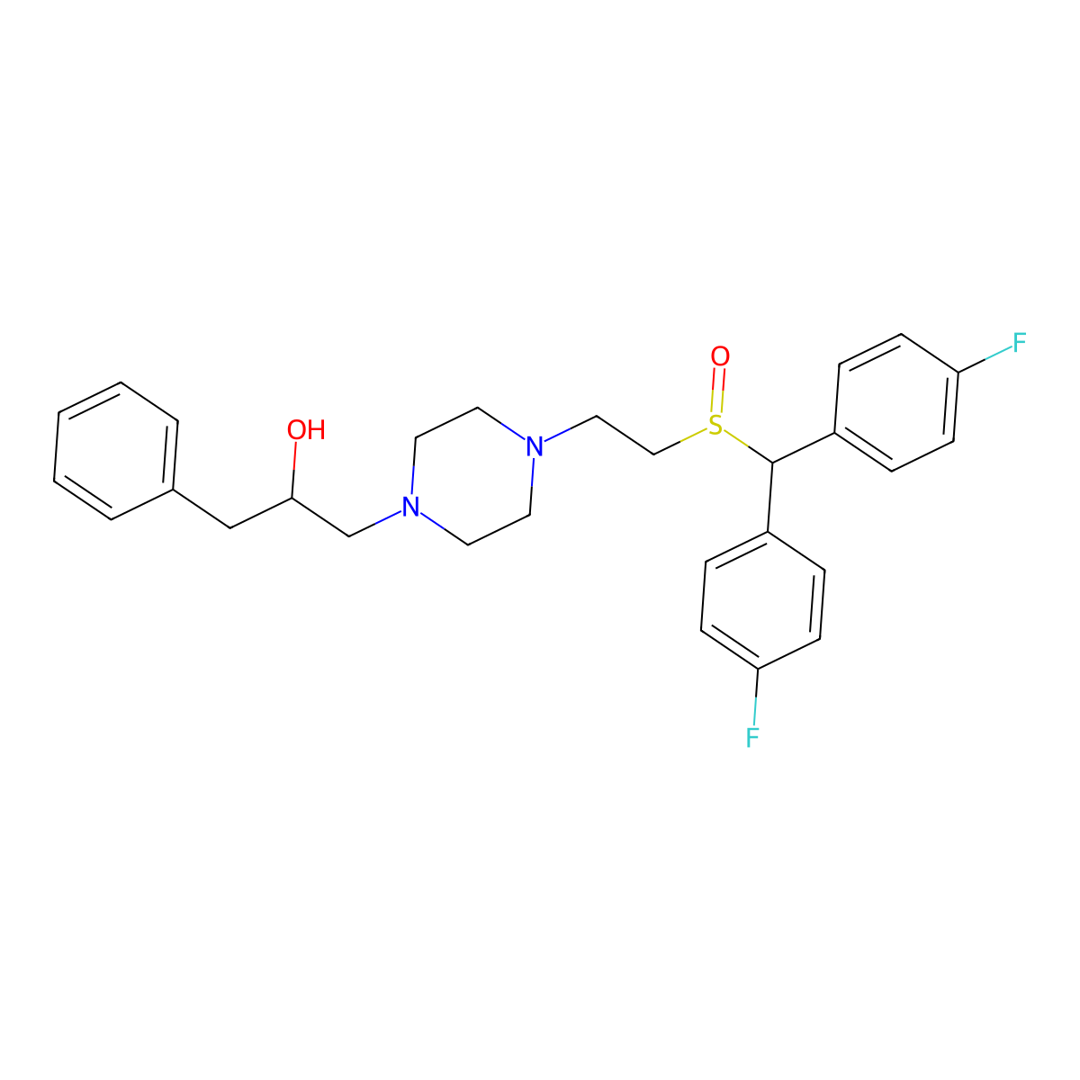 1-(4-(2-((Bis(4-fluorophenyl)methyl)sulfinyl)ethyl)piperazin-1-yl)-3-phenylpropan-2-ol molecular structure, CAS 1627576-82-2