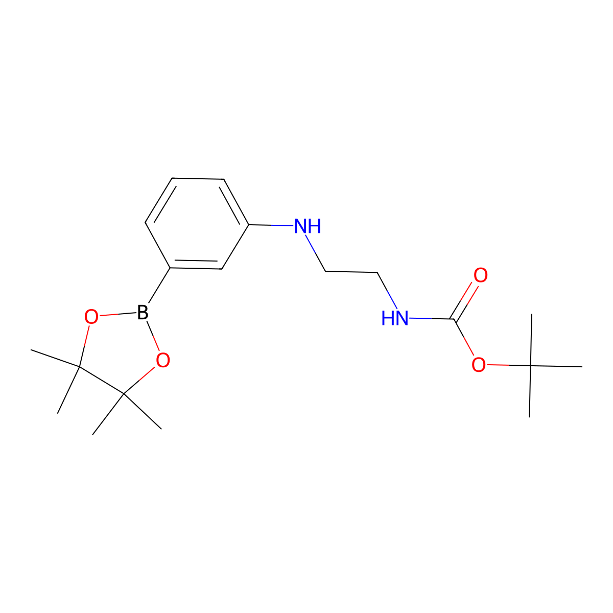 tert-Butyl (2-((3-(4,4,5,5-tetramethyl-1,3,2-dioxaborolan-2-yl)phenyl)amino)ethyl)carbamate molecular structure, CAS 1627580-07-7