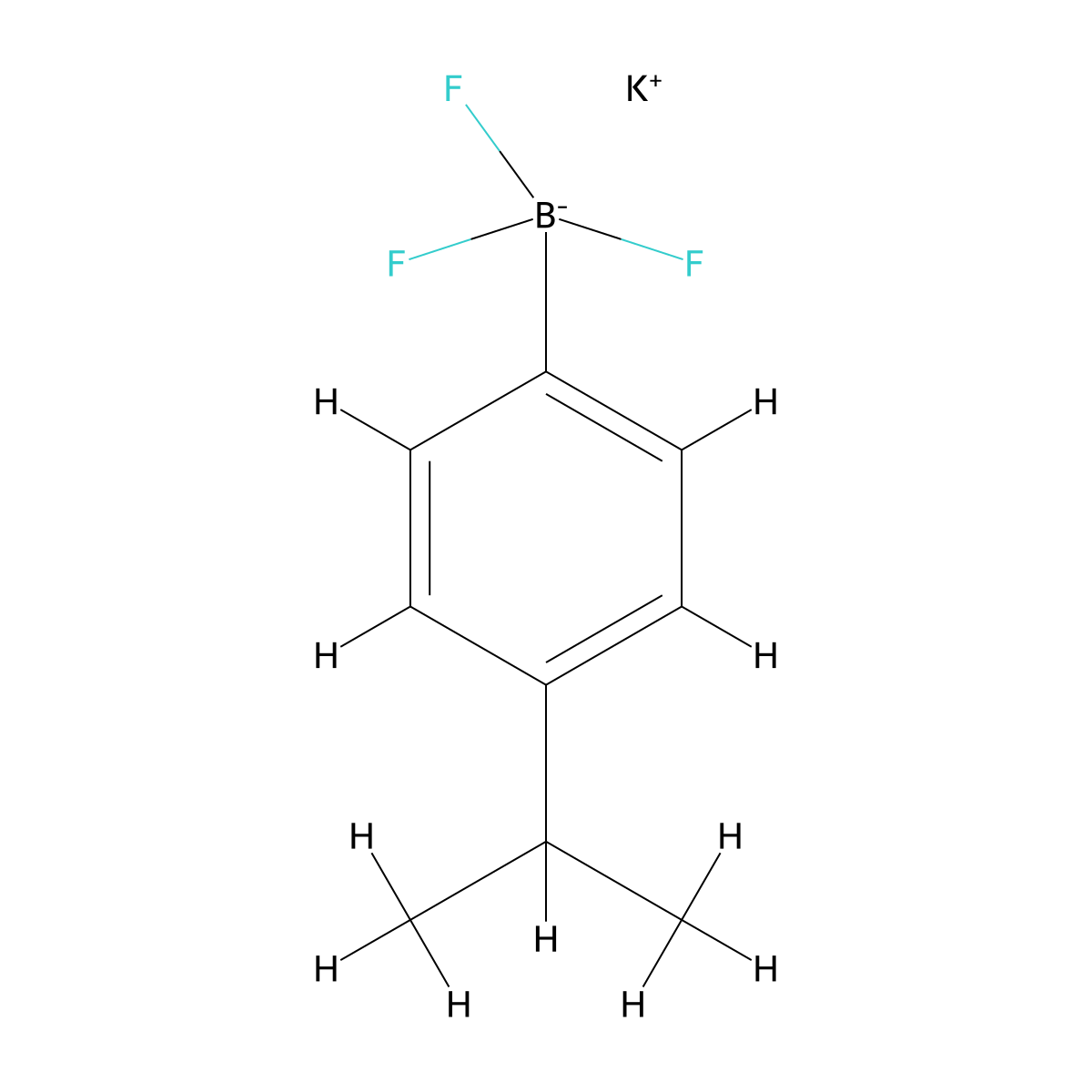 Potassium trifluoro[4-(propan-2-yl)phenyl]boranuide molecular structure, CAS 1627590-05-9
