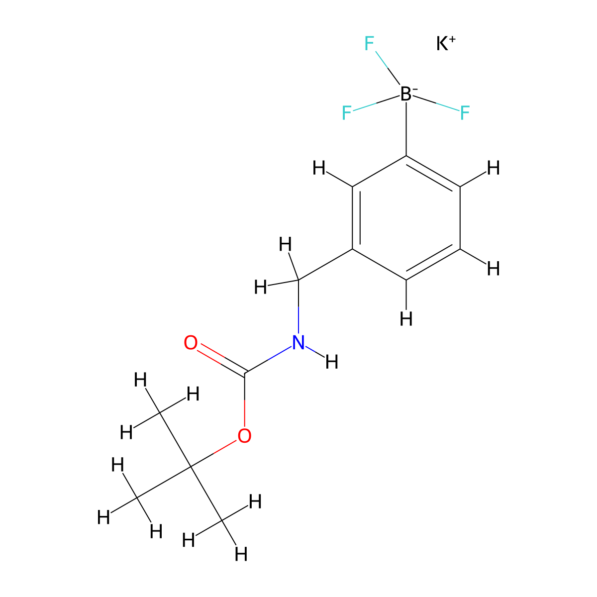 Potassium [3-({[(tert-butoxy)carbonyl]amino}methyl)phenyl]trifluoroboranuide molecular structure, CAS 1627590-08-2