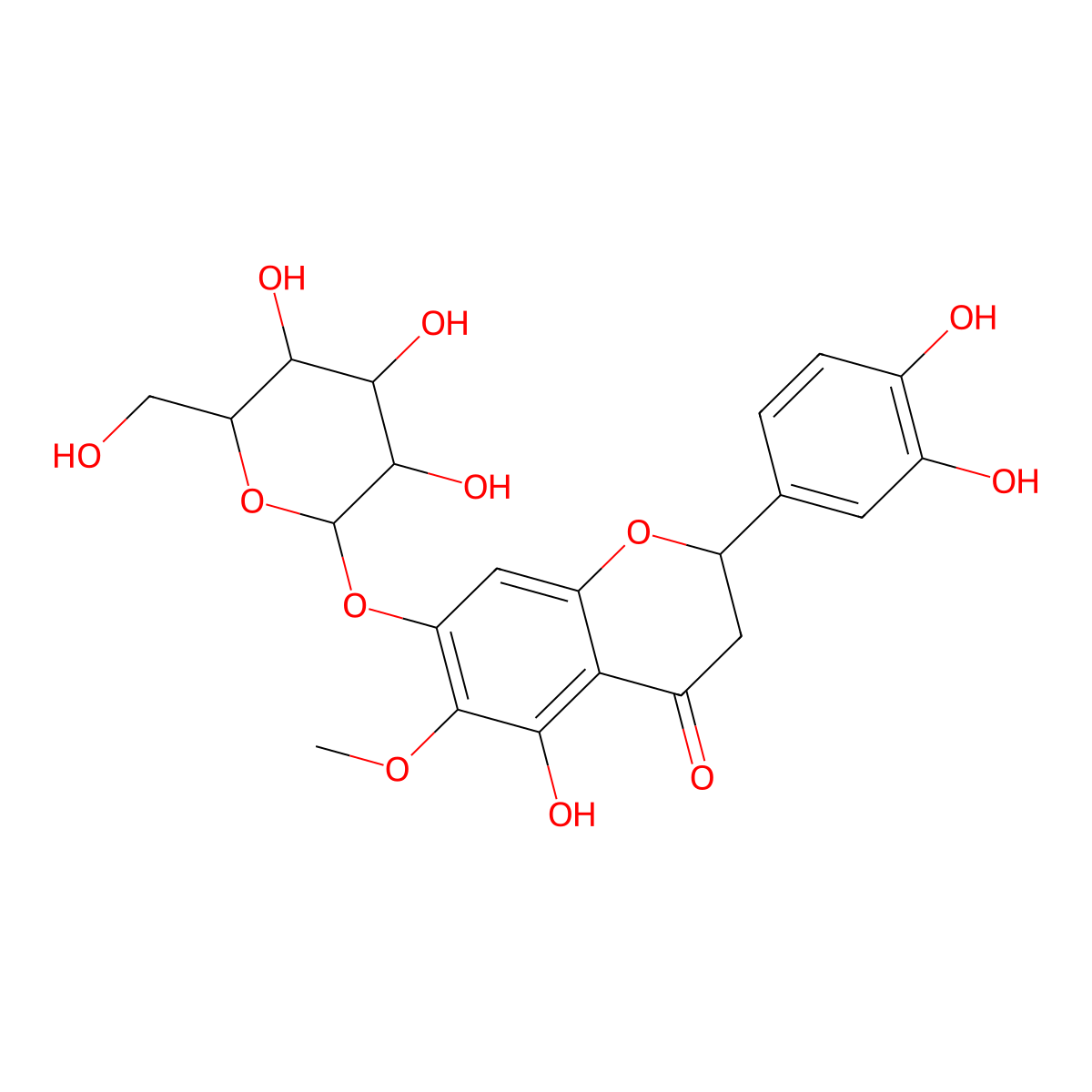 5,7,3',4'-Tetrahydroxy-6-methoxyflavanone-7-glucoside molecular structure, CAS 1627598-00-8