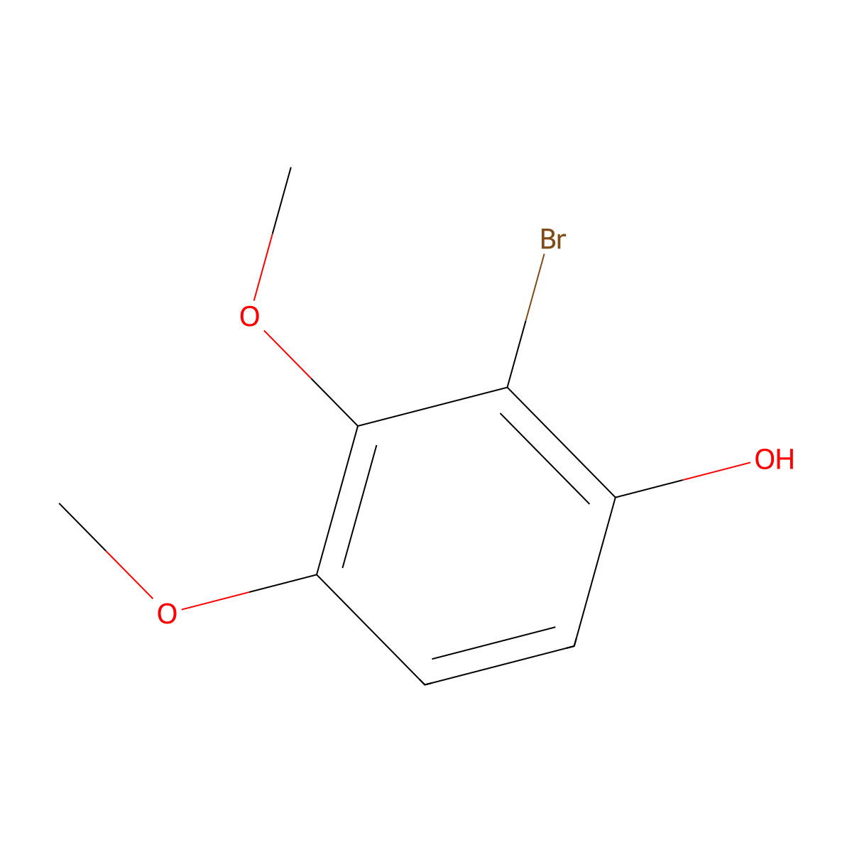 2-Bromo-3,4-dimethoxyphenol molecular structure, CAS 16276-35-0