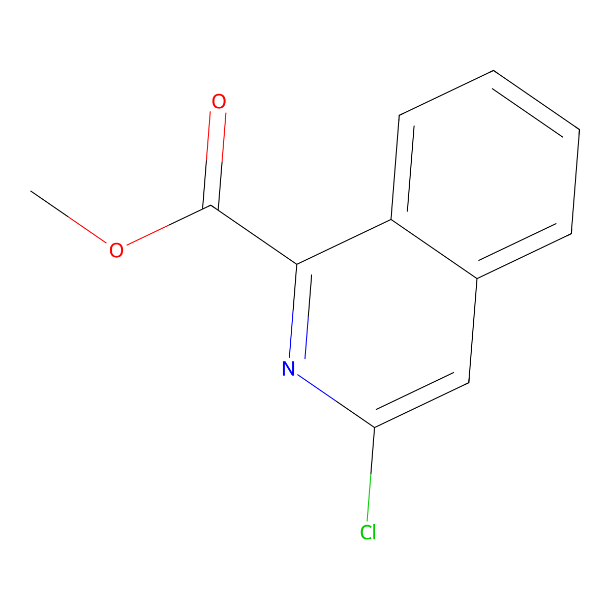 Methyl 3-chloroisoquinoline-1-carboxylate molecular structure, CAS 1627603-62-6