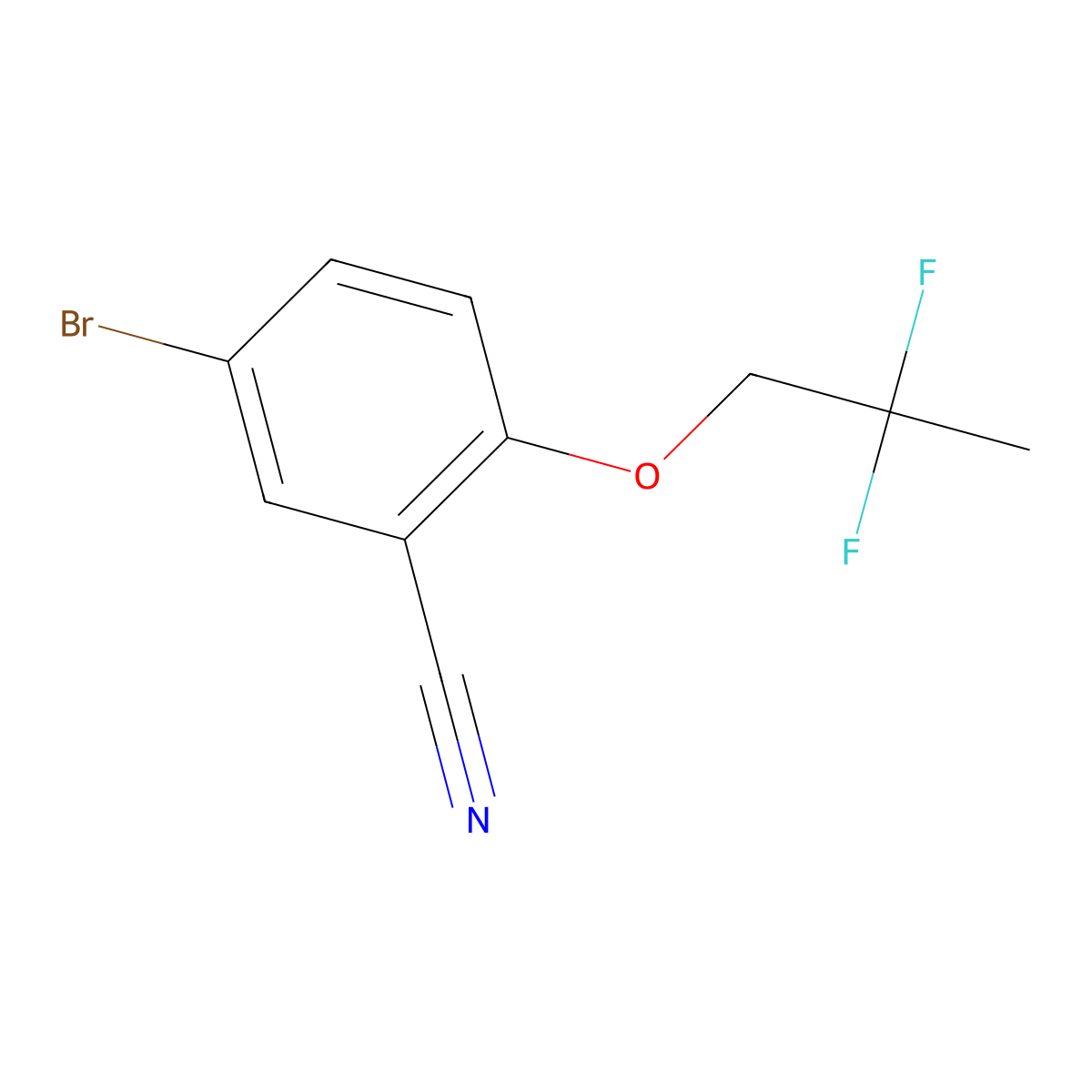 5-Bromo-2-(2,2-difluoropropoxy)benzonitrile molecular structure, CAS 1627692-43-6