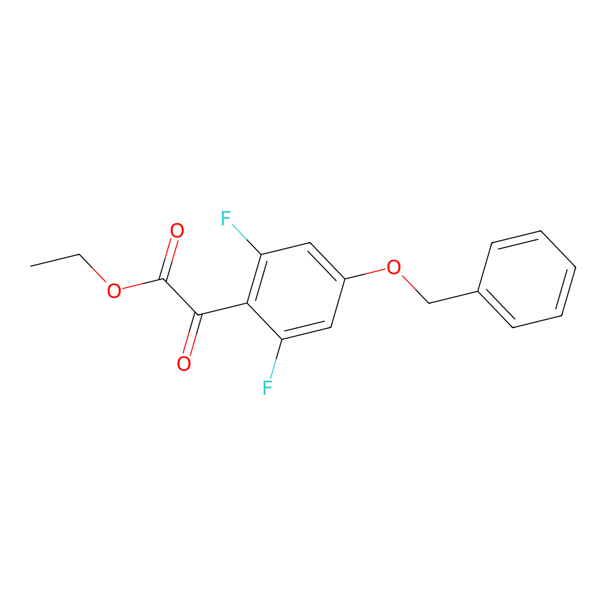 Ethyl 2-(4-(benzyloxy)-2,6-difluorophenyl)-2-oxoacetate molecular structure, CAS 1627692-69-6