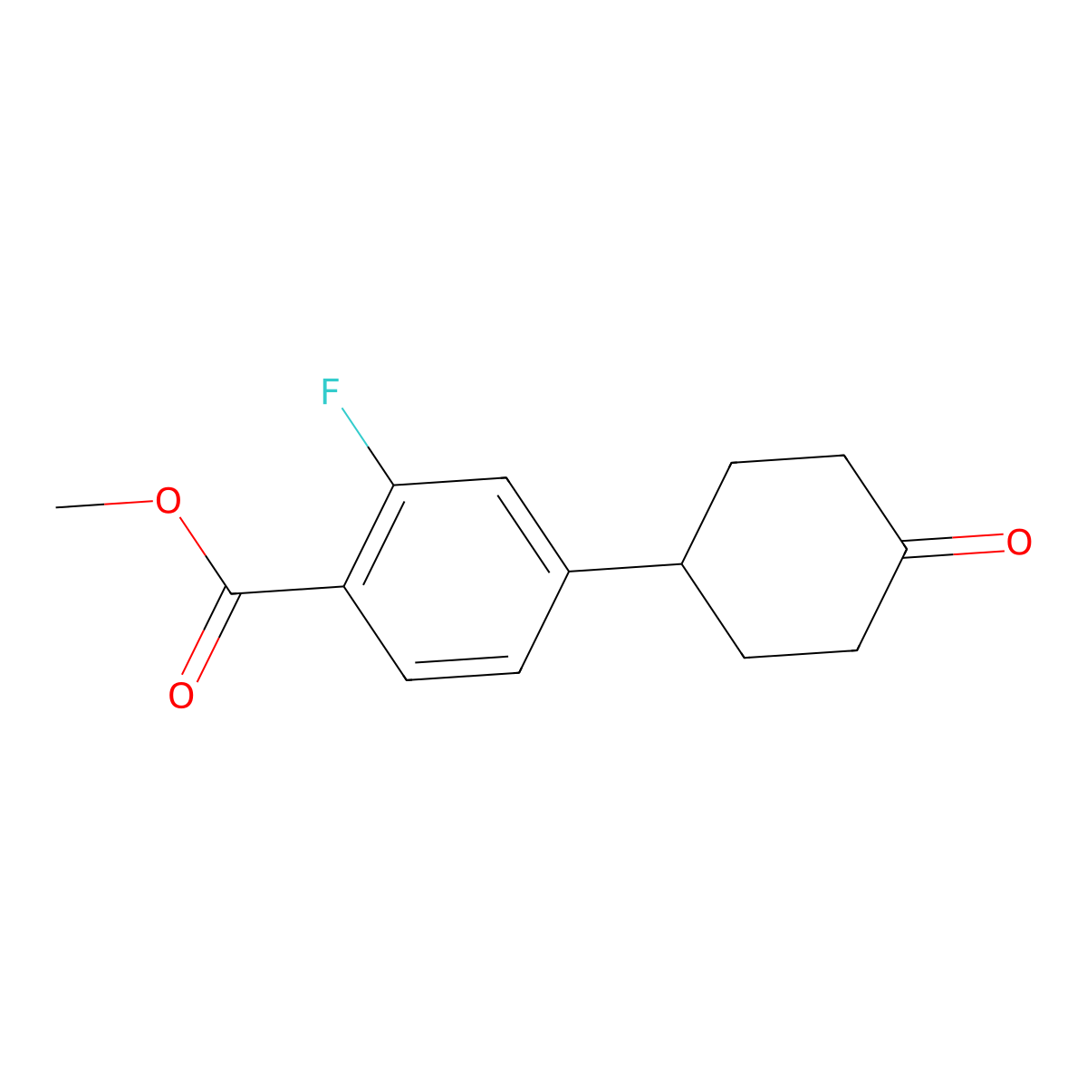 Methyl 2-Fluoro-4-(4-oxocyclohexyl)benzoate molecular structure, CAS 1627693-45-1