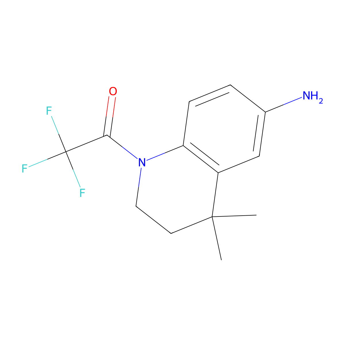 1-(6-Amino-4,4-dimethyl-3,4-dihydroquinolin-1(2H)-yl)-2,2,2-trifluoroethanone molecular structure, CAS 1627696-33-6