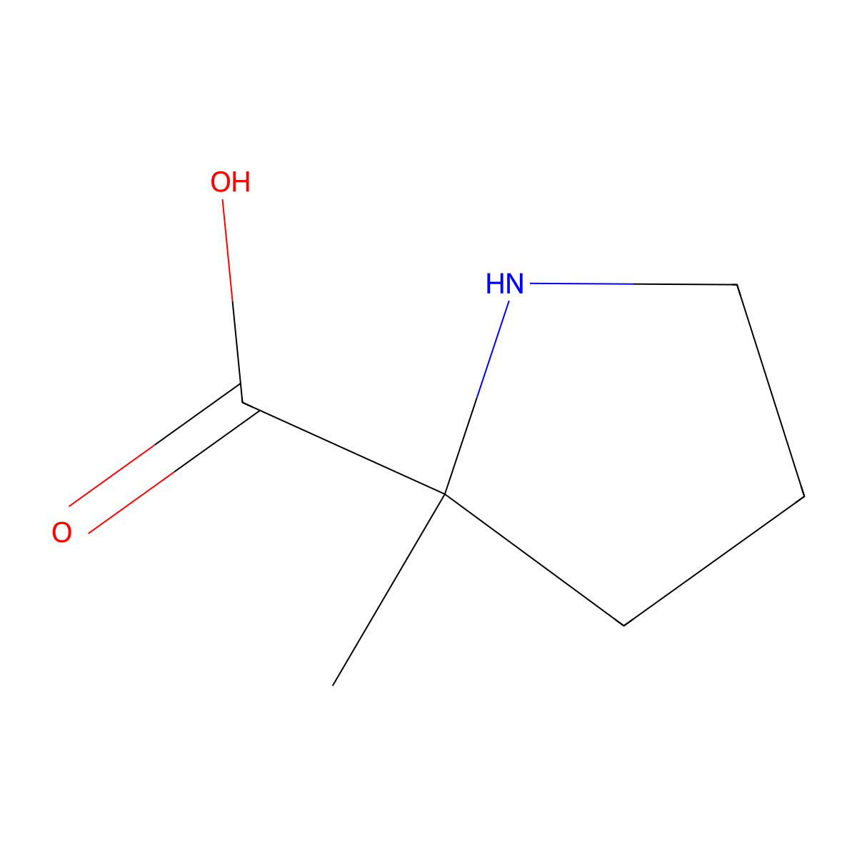 2-Methylpyrrolidine-2-carboxylic acid molecular structure, CAS 16277-06-8