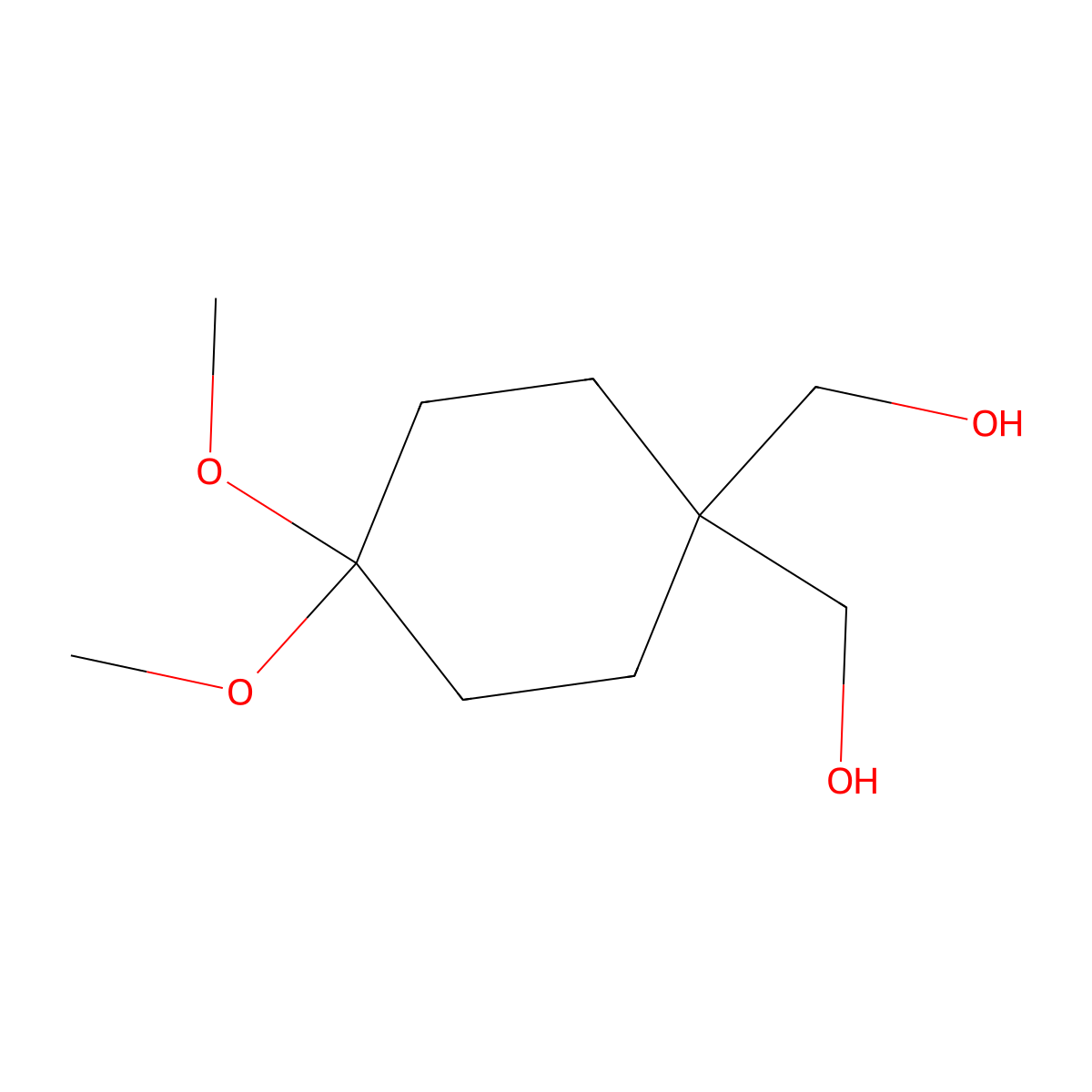 [1-(Hydroxymethyl)-4,4-dimethoxycyclohexyl]methanol molecular structure, CAS 1627702-65-1