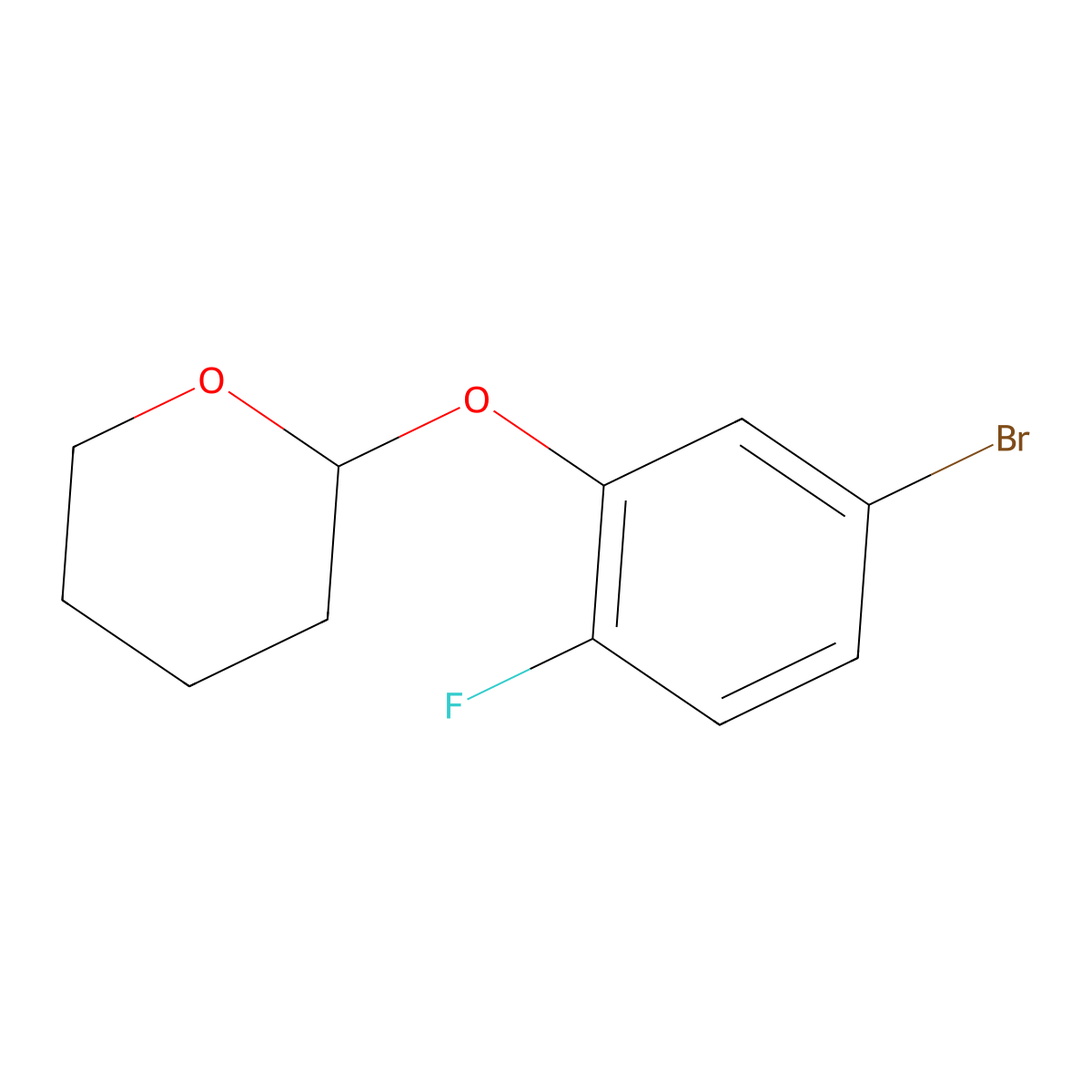 2-(5-Bromo-2-fluorophenoxy)tetrahydro-2H-pyran molecular structure, CAS 1627704-10-2