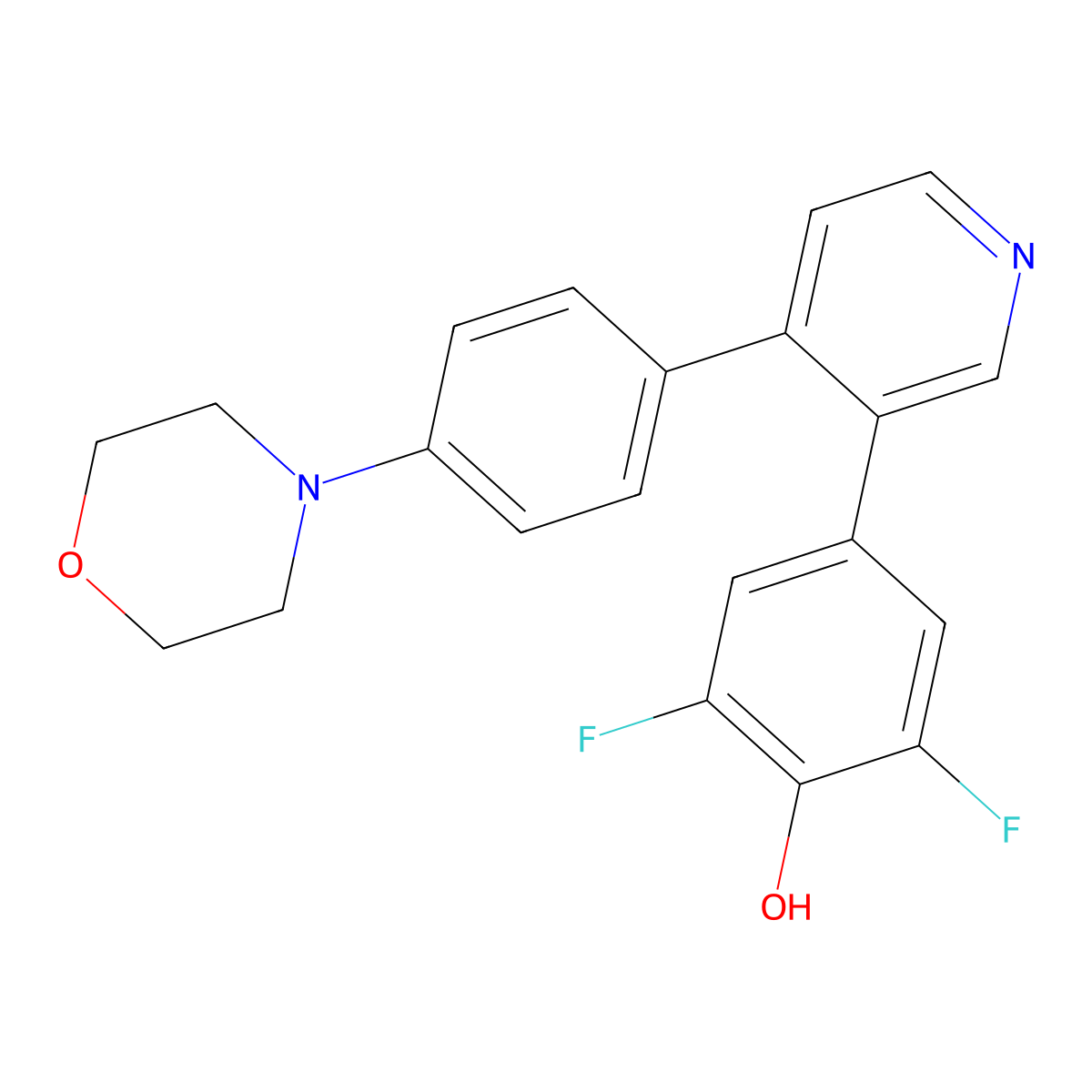 2,6-Difluoro-4-(4-(4-morpholinophenyl)pyridin-3-yl)phenol molecular structure, CAS 1627709-94-7