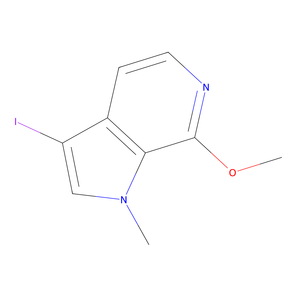 3-iodo-7-methoxy-1-methyl-1H-pyrrolo[2,3-c]pyridine molecular structure, CAS 1627713-57-8
