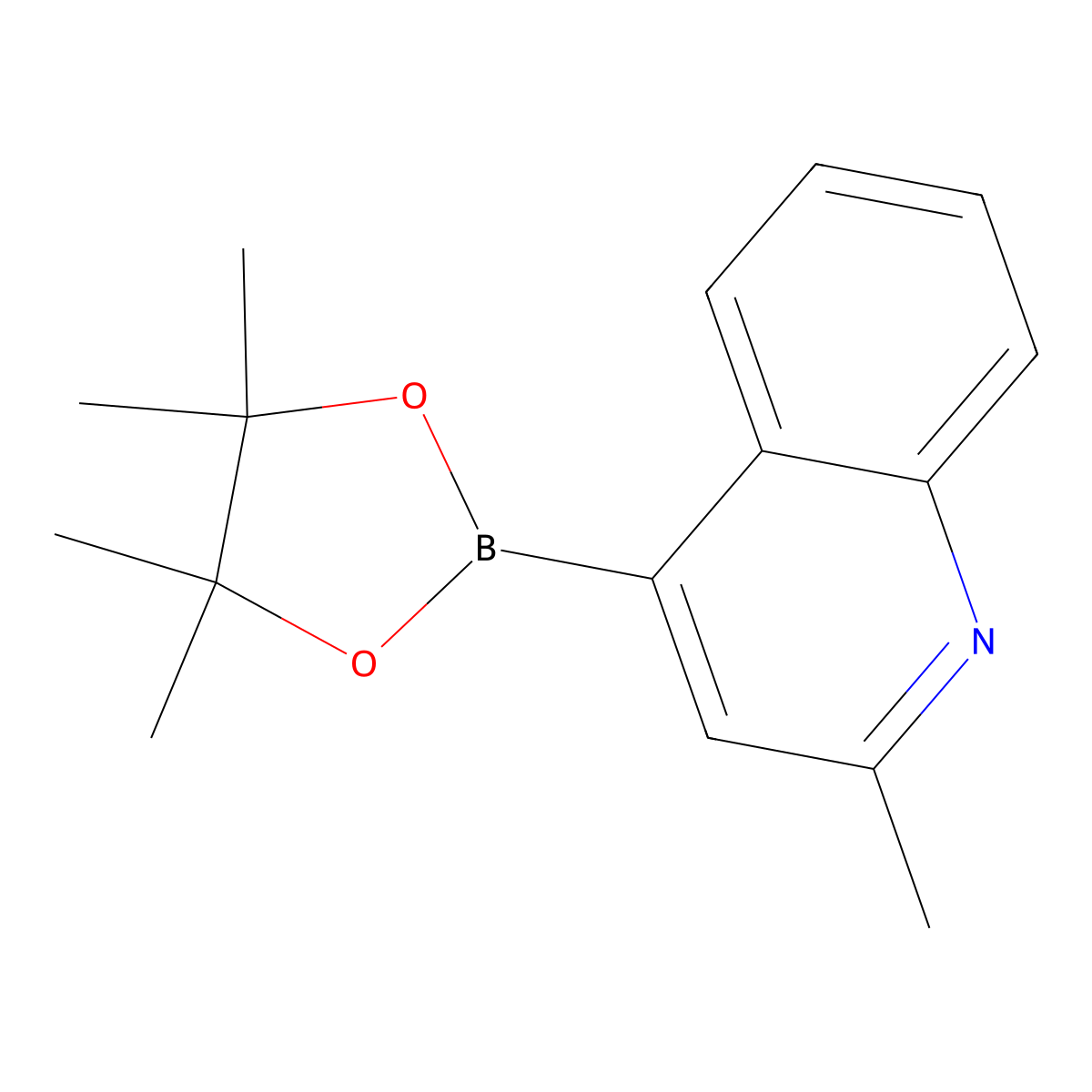2-Methyl-4-(4,4,5,5-tetramethyl-1,3,2-dioxaborolan-2-yl)quinoline molecular structure, CAS 1627721-83-8