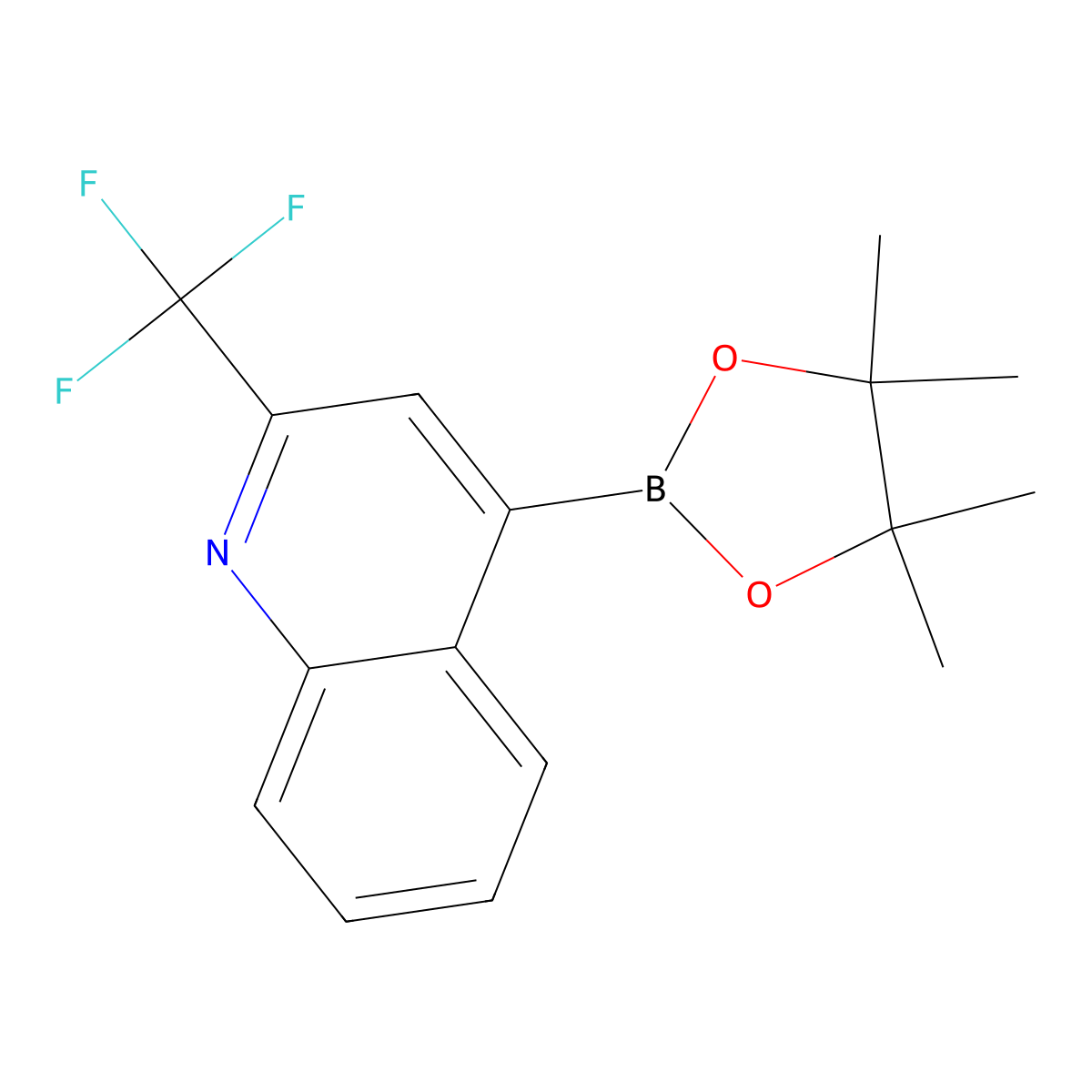 4-(4,4,5,5-Tetramethyl-1,3,2-dioxaborolan-2-yl)-2-(trifluoromethyl)quinoline molecular structure, CAS 1627721-84-9