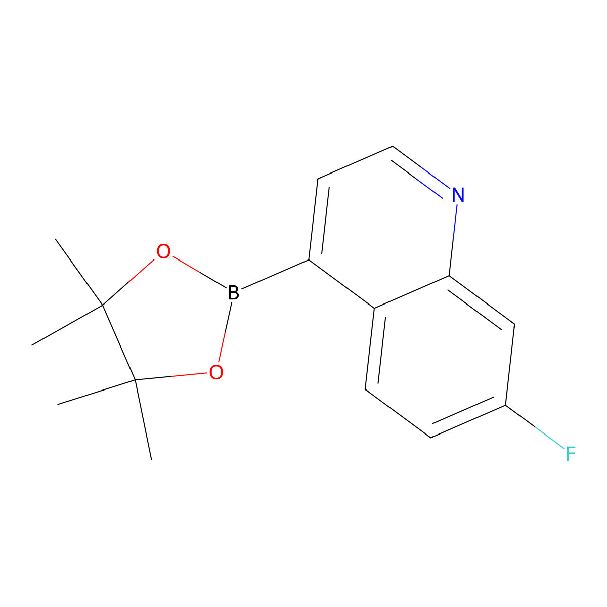 7-Fluoro-4-(4,4,5,5-tetramethyl-1,3,2-dioxaborolan-2-yl)quinoline molecular structure, CAS 1627721-91-8