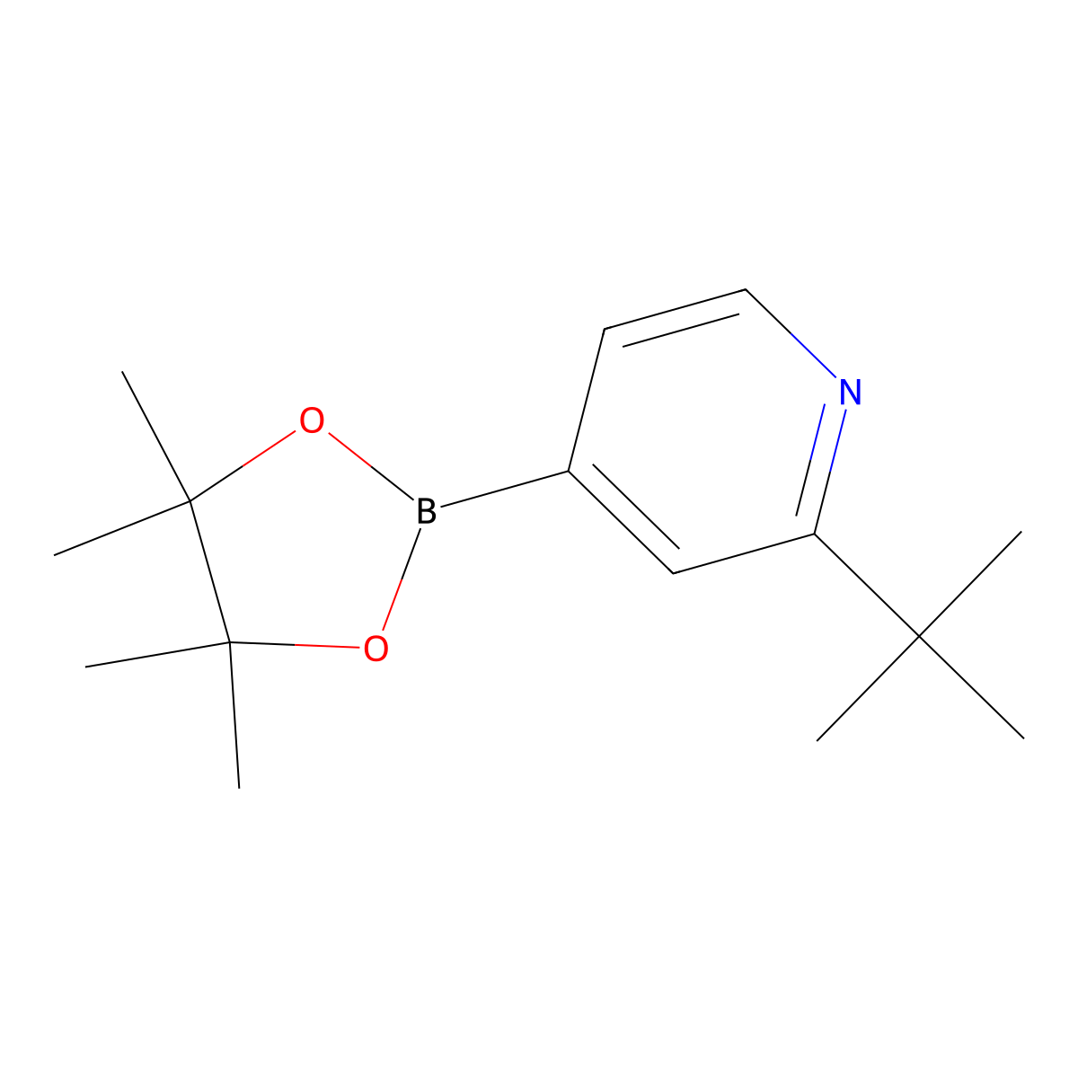 2-(tert-Butyl)-4-(4,4,5,5-tetramethyl-1,3,2-dioxaborolan-2-yl)pyridine molecular structure, CAS 1627722-65-9