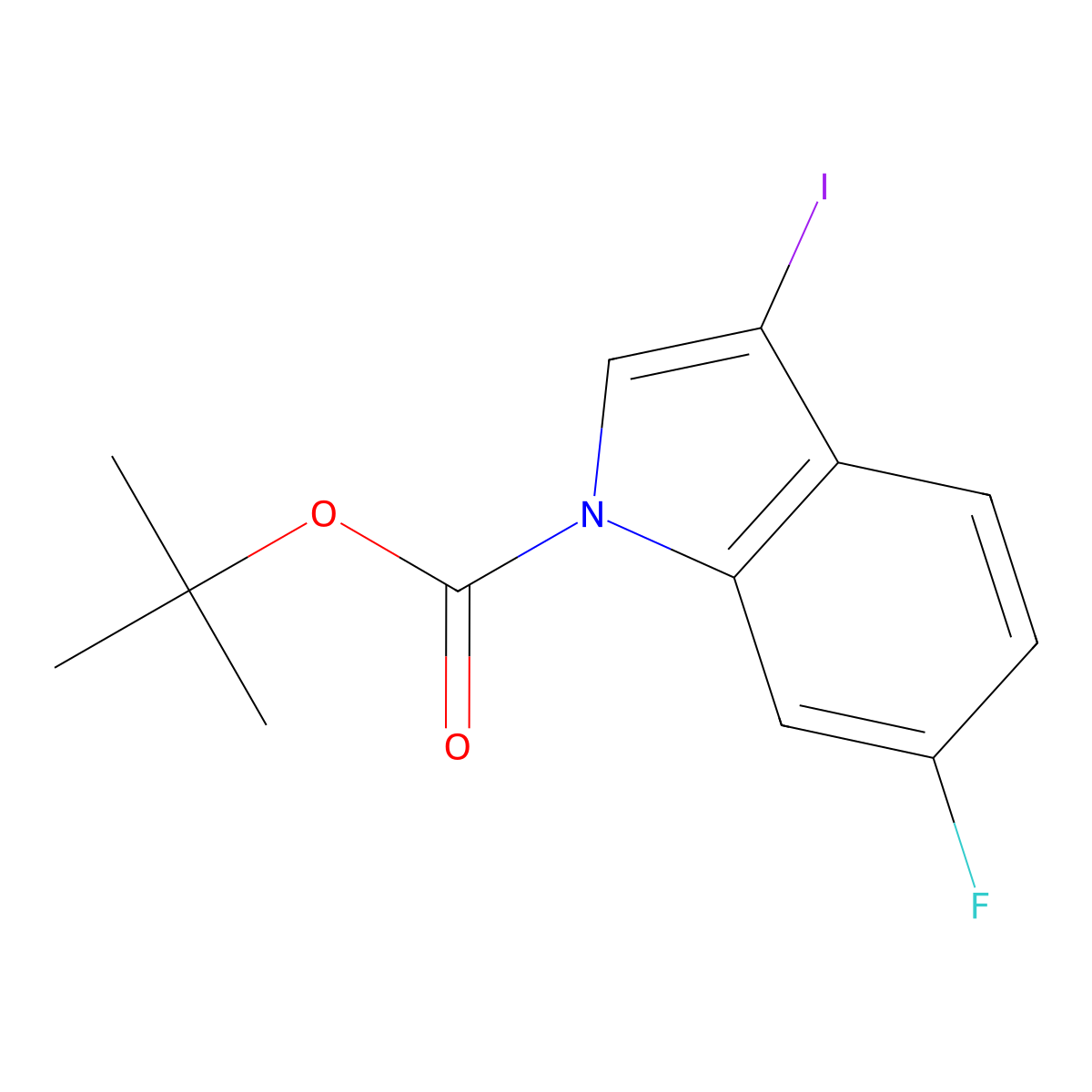 tert-Butyl 6-fluoro-3-iodo-1H-indole-1-carboxylate molecular structure, CAS 1627722-96-6