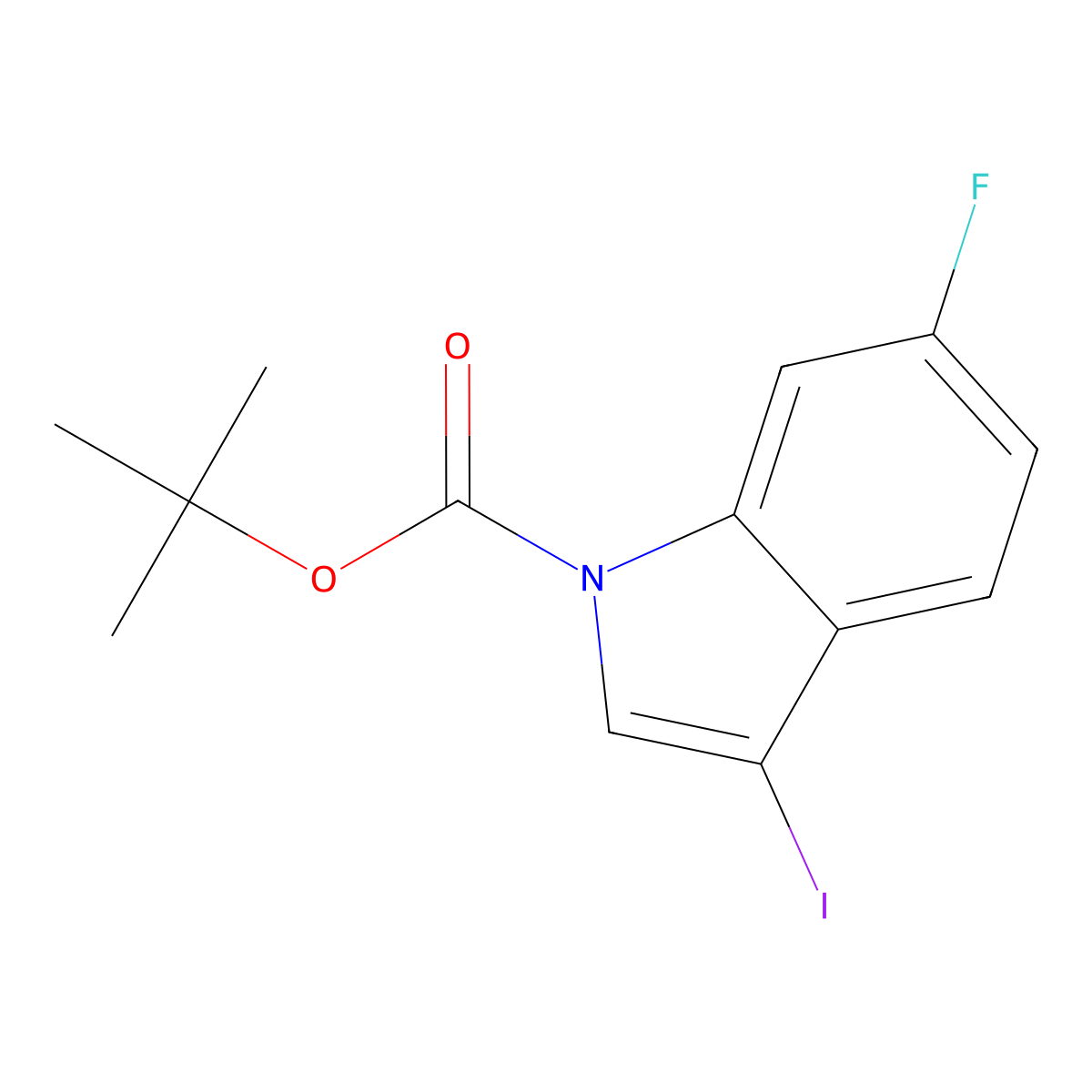 tert-Butyl 6-fluoro-3-iodo-1H-indole-1-carboxylate molecular structure, CAS 1627722-96-6