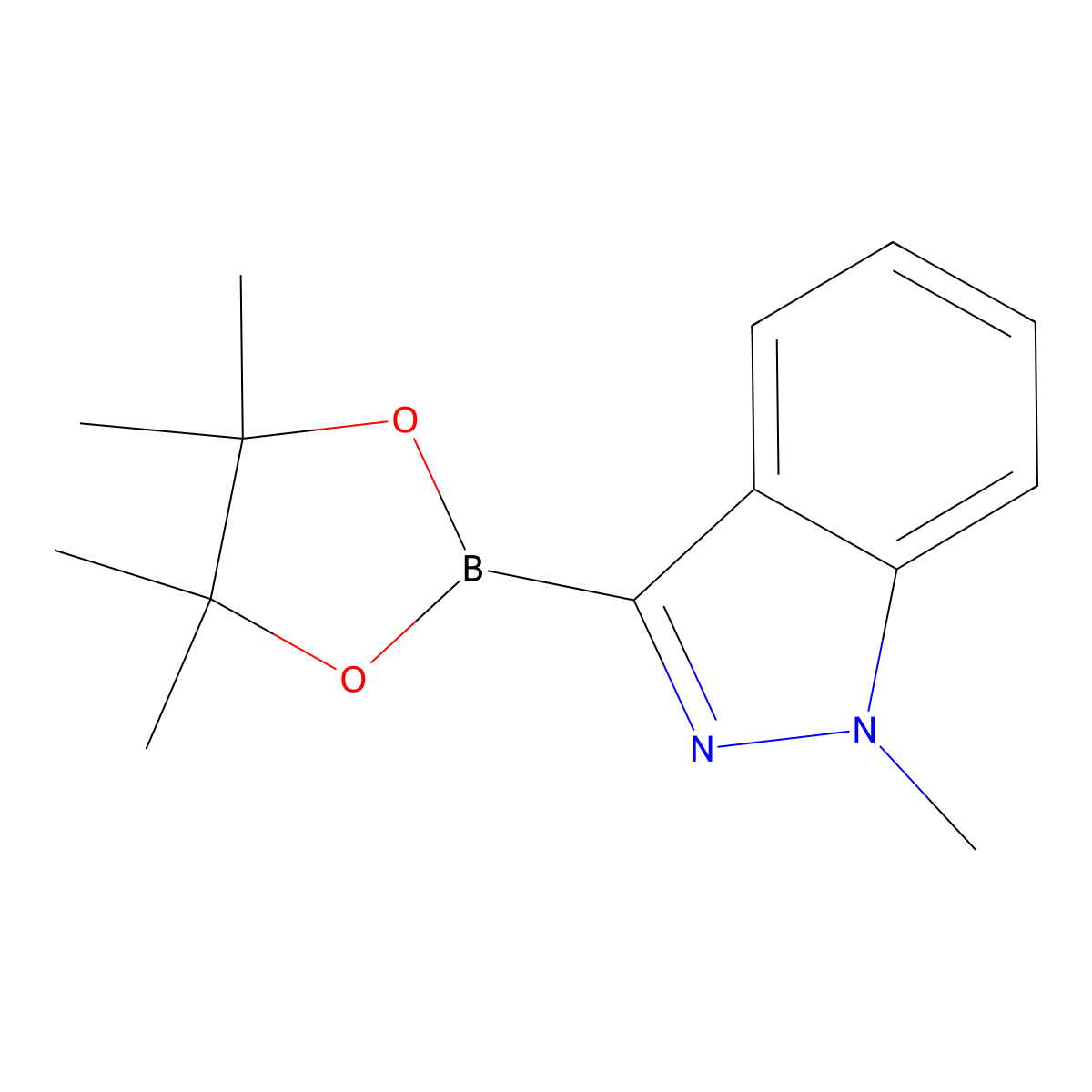1-Methyl-3-(4,4,5,5-tetramethyl-1,3,2-dioxaborolan-2-yl)-1H-indazole molecular structure, CAS 1627722-97-7