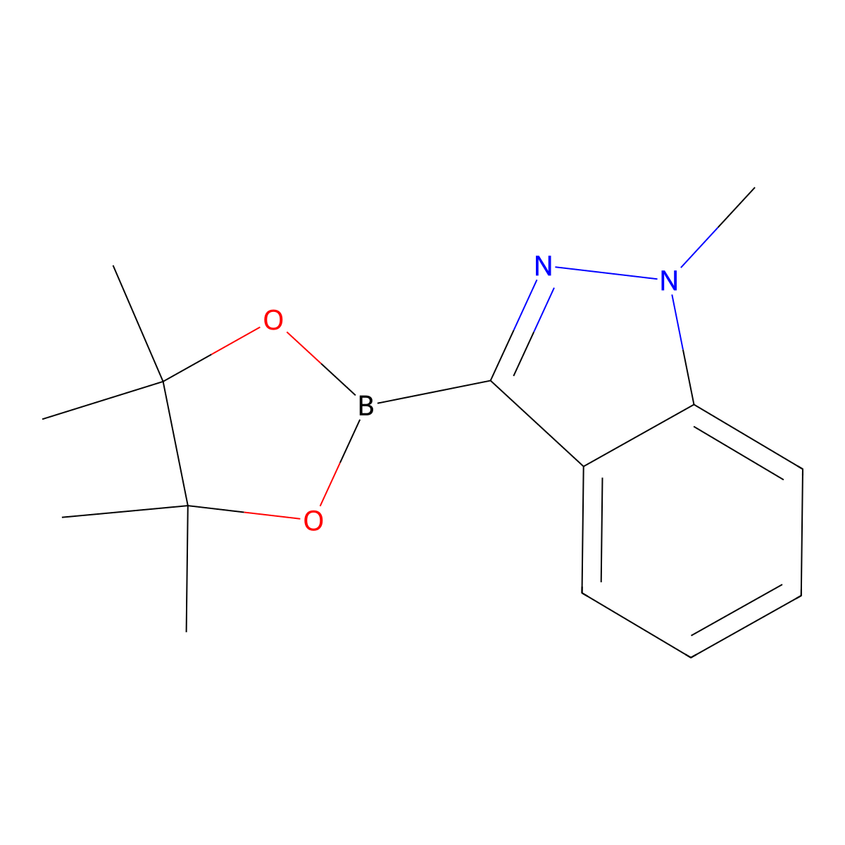1-Methyl-3-(4,4,5,5-tetramethyl-1,3,2-dioxaborolan-2-yl)-1H-indazole molecular structure, CAS 1627722-97-7