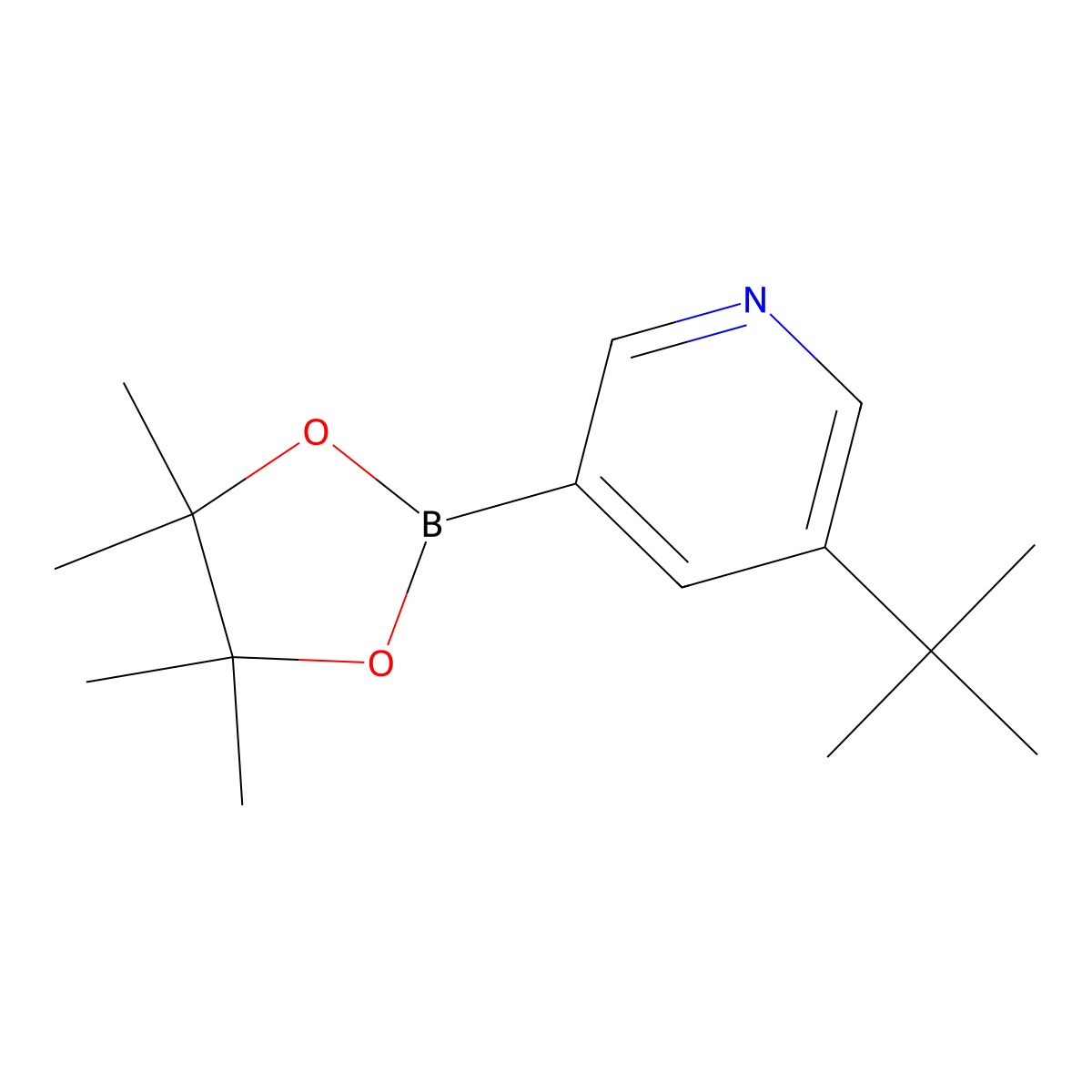 3-(tert-Butyl)-5-(4,4,5,5-tetramethyl-1,3,2-dioxaborolan-2-yl)pyridine molecular structure, CAS 1627723-04-9