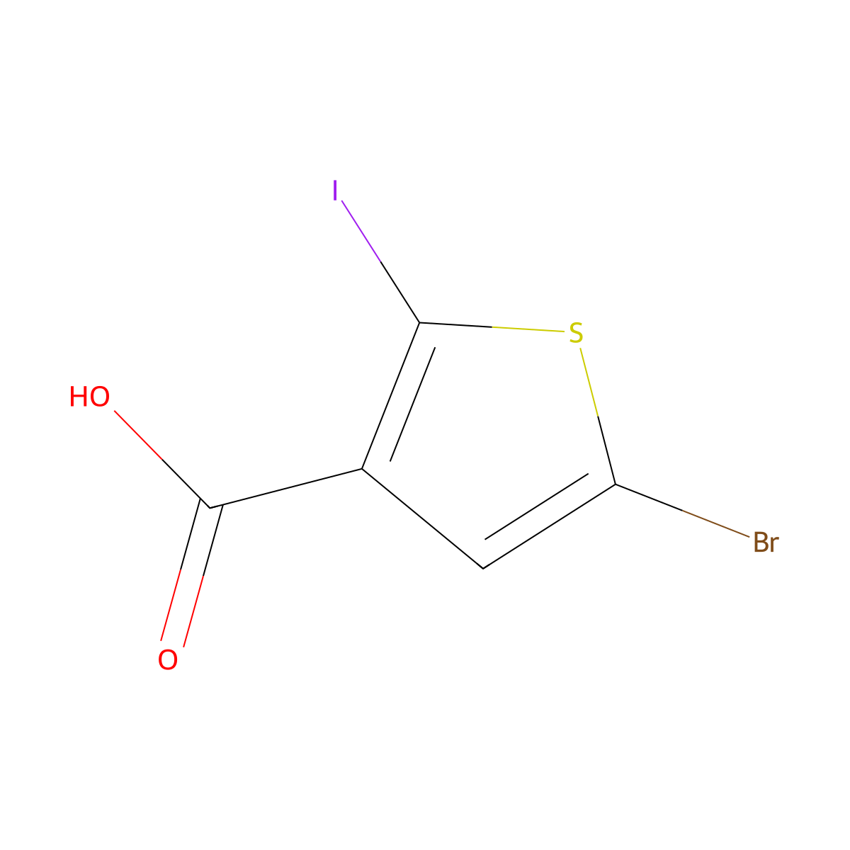 5-Bromo-2-iodothiophene-3-carboxylic acid molecular structure, CAS 1627754-36-2