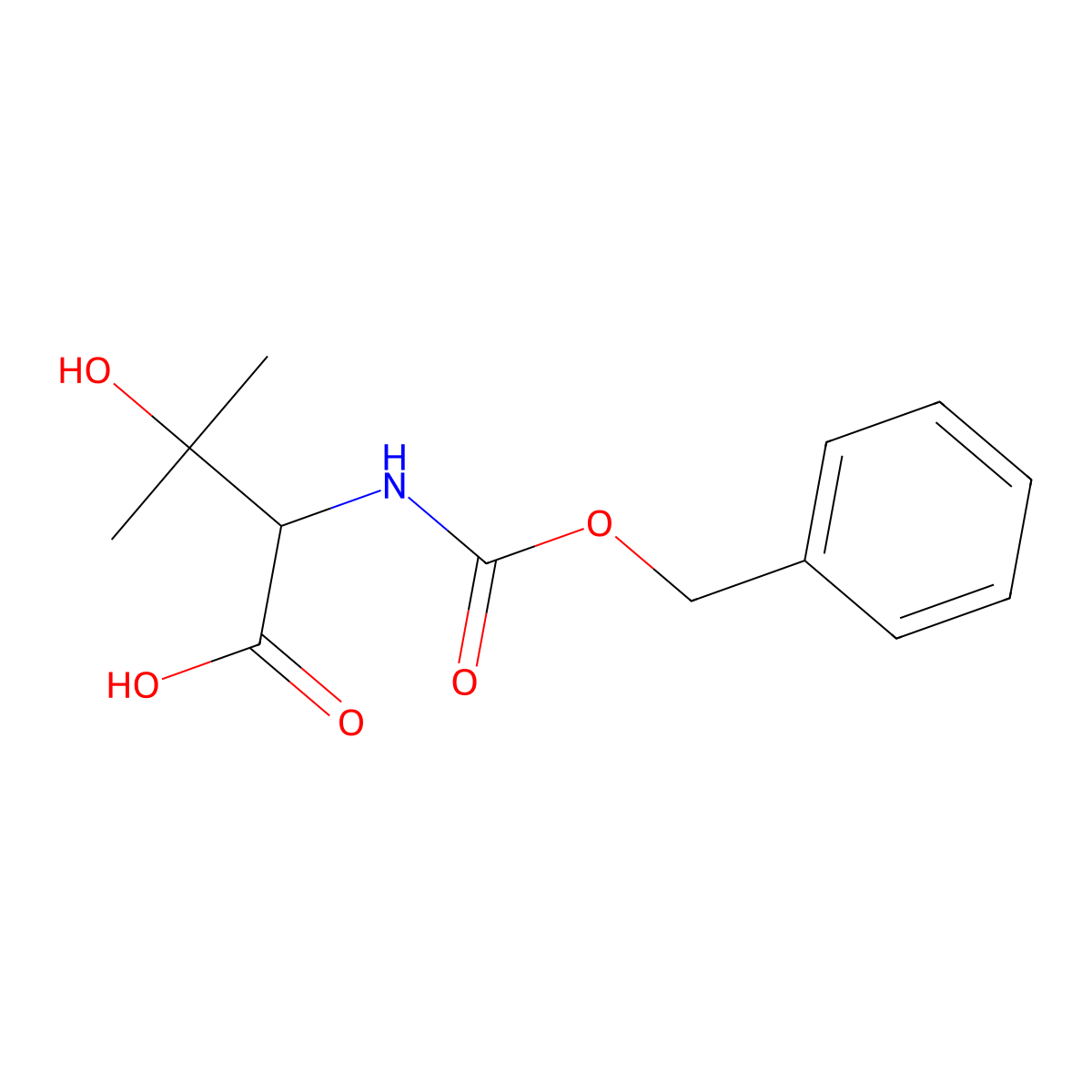 2-{[(Benzyloxy)carbonyl]amino}-3-hydroxy-3-methylbutanoic acid molecular structure, CAS 162776-41-2