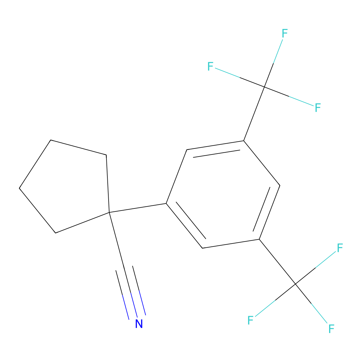 1-[3,5-Bis(trifluoromethyl)phenyl]cyclopentanecarbonitrile molecular structure, CAS 162781-04-6