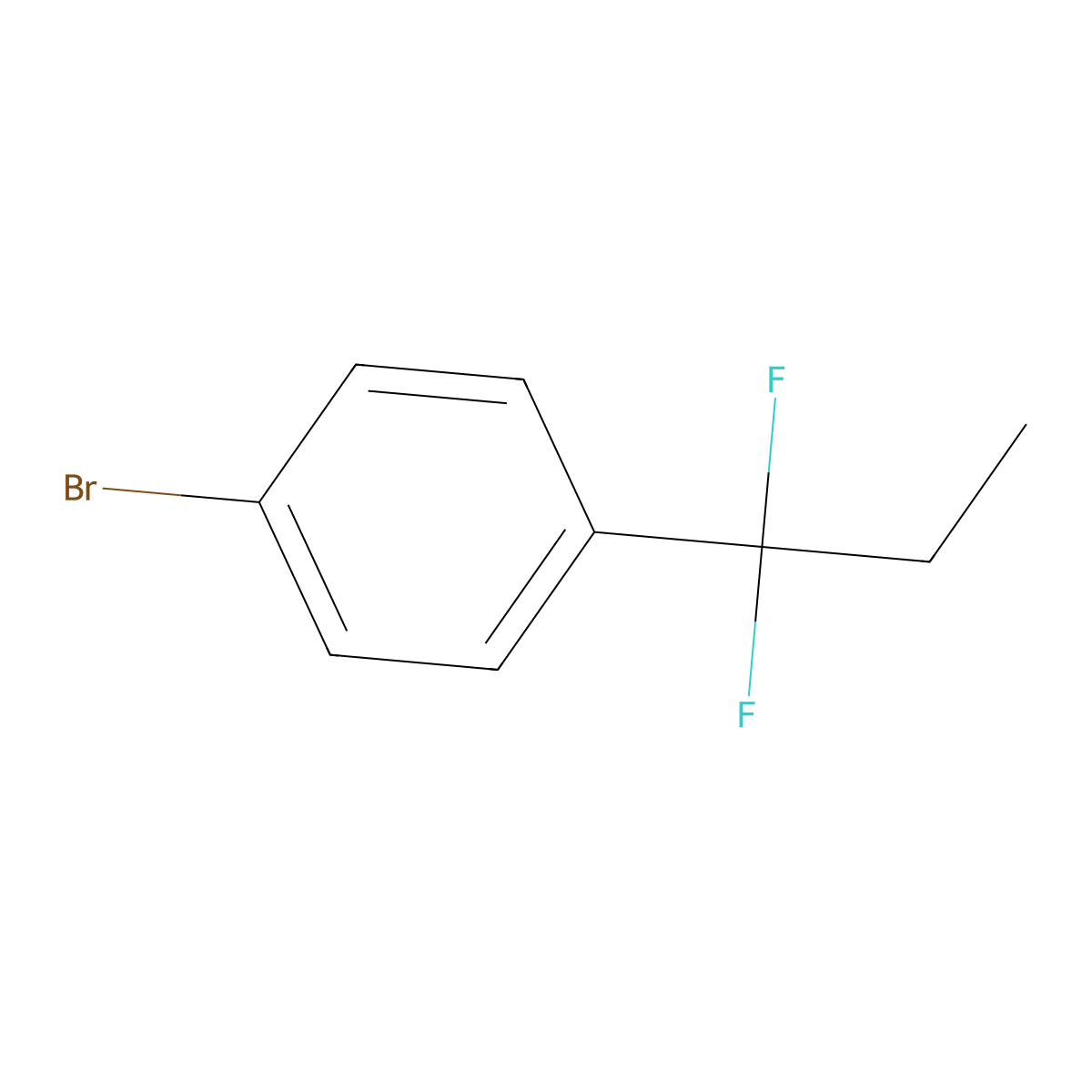 1-Bromo-4-(1,1-difluoropropyl)benzene molecular structure, CAS 162783-79-1