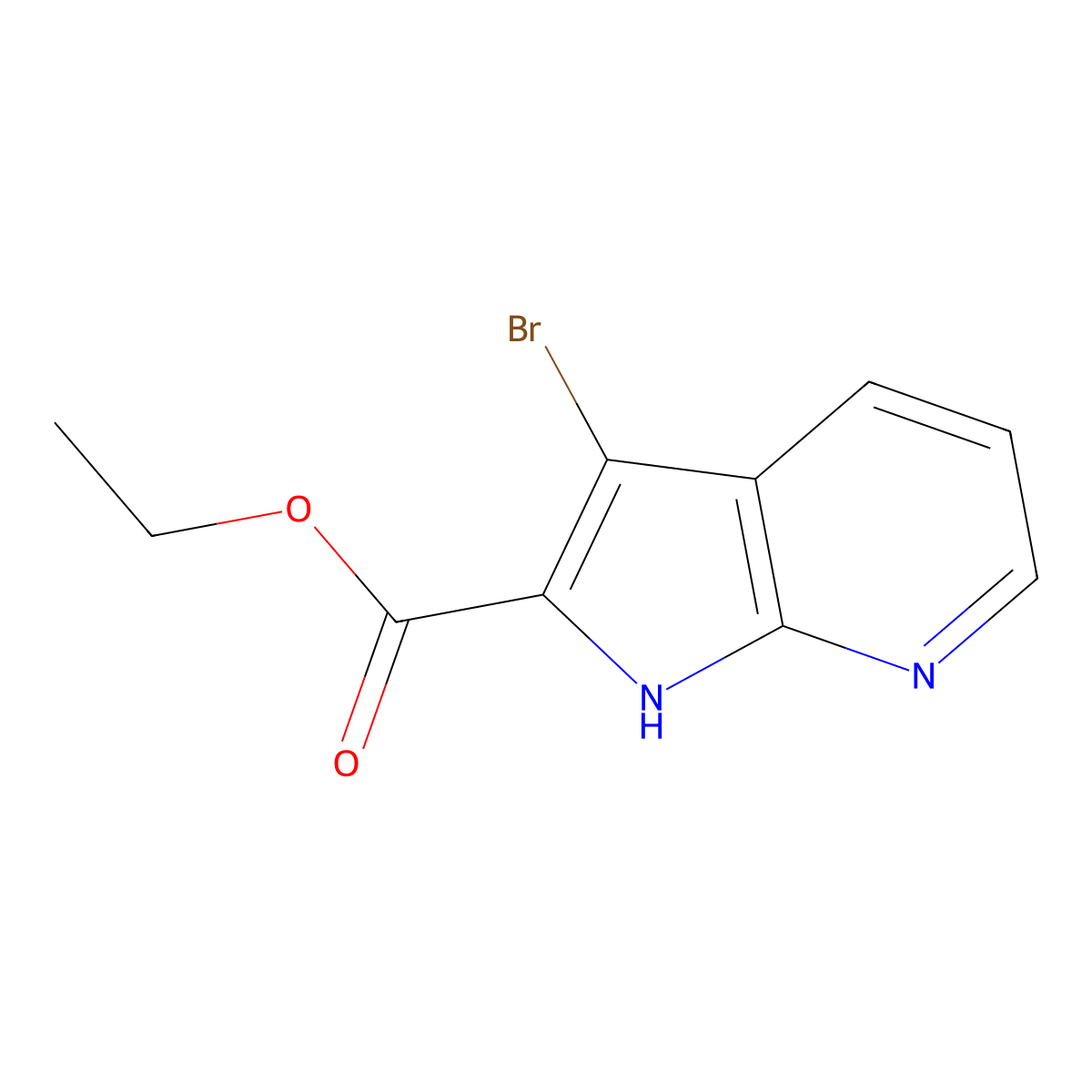 Ethyl 3-bromo-1H-pyrrolo[2,3-b]pyridine-2-carboxylate molecular structure, CAS 1627833-44-6