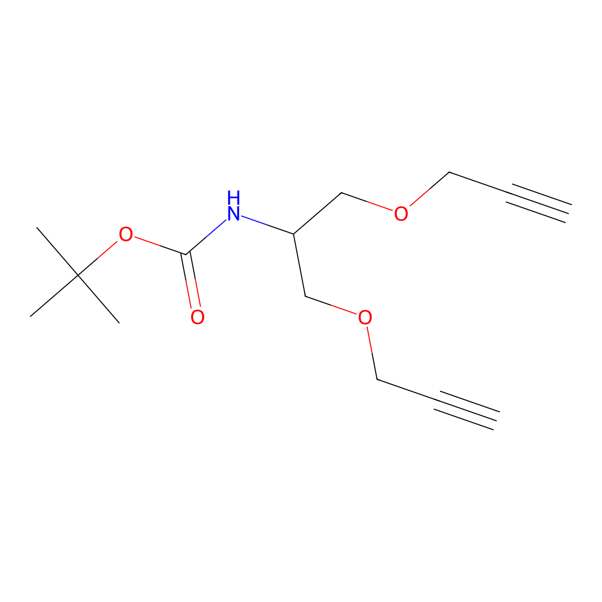 tert-Butyl (1,3-bis(prop-2-yn-1-yloxy)propan-2-yl)carbamate molecular structure, CAS 1627839-67-1