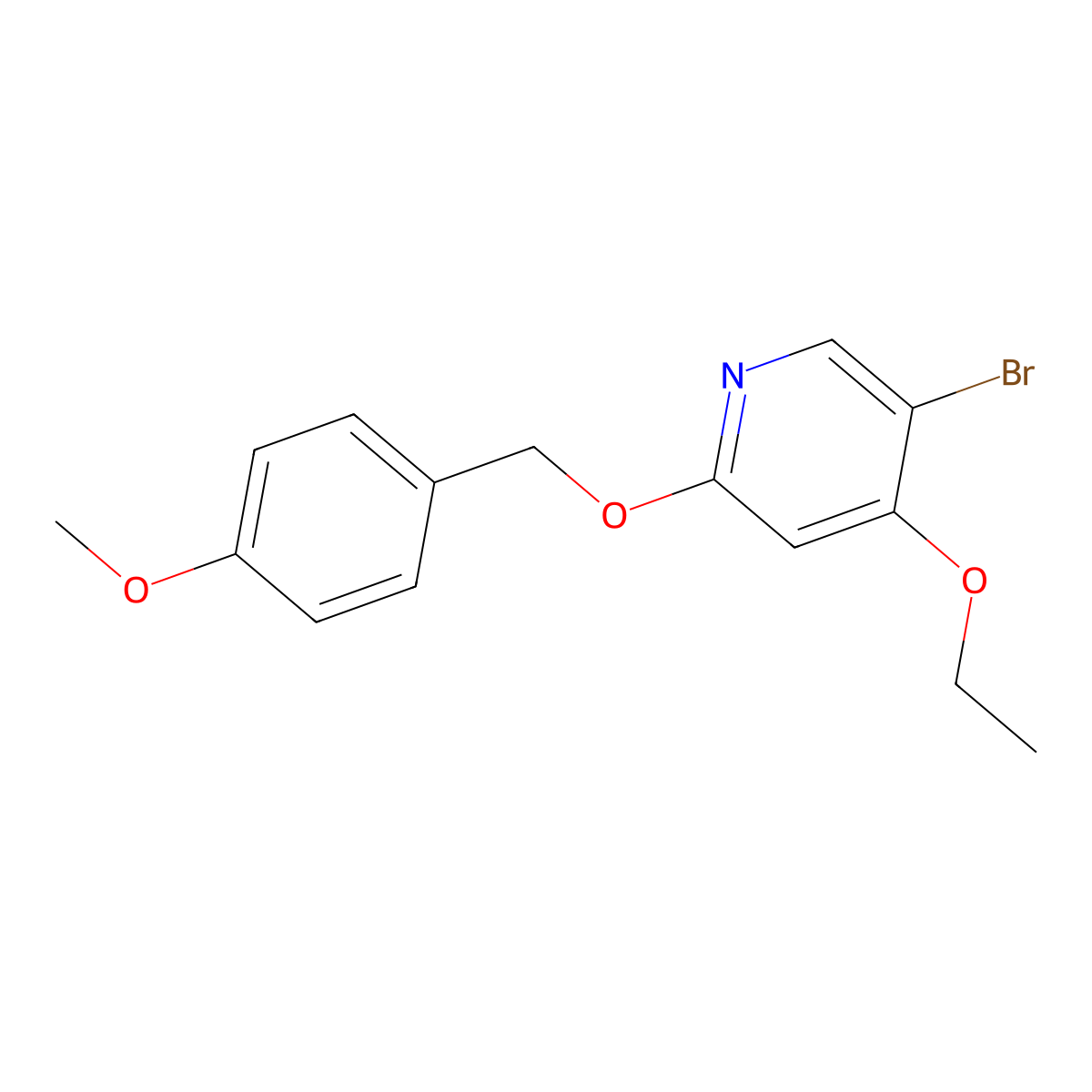 5-Bromo-4-ethoxy-2-((4-methoxybenzyl)oxy)pyridine molecular structure, CAS 1627857-11-7