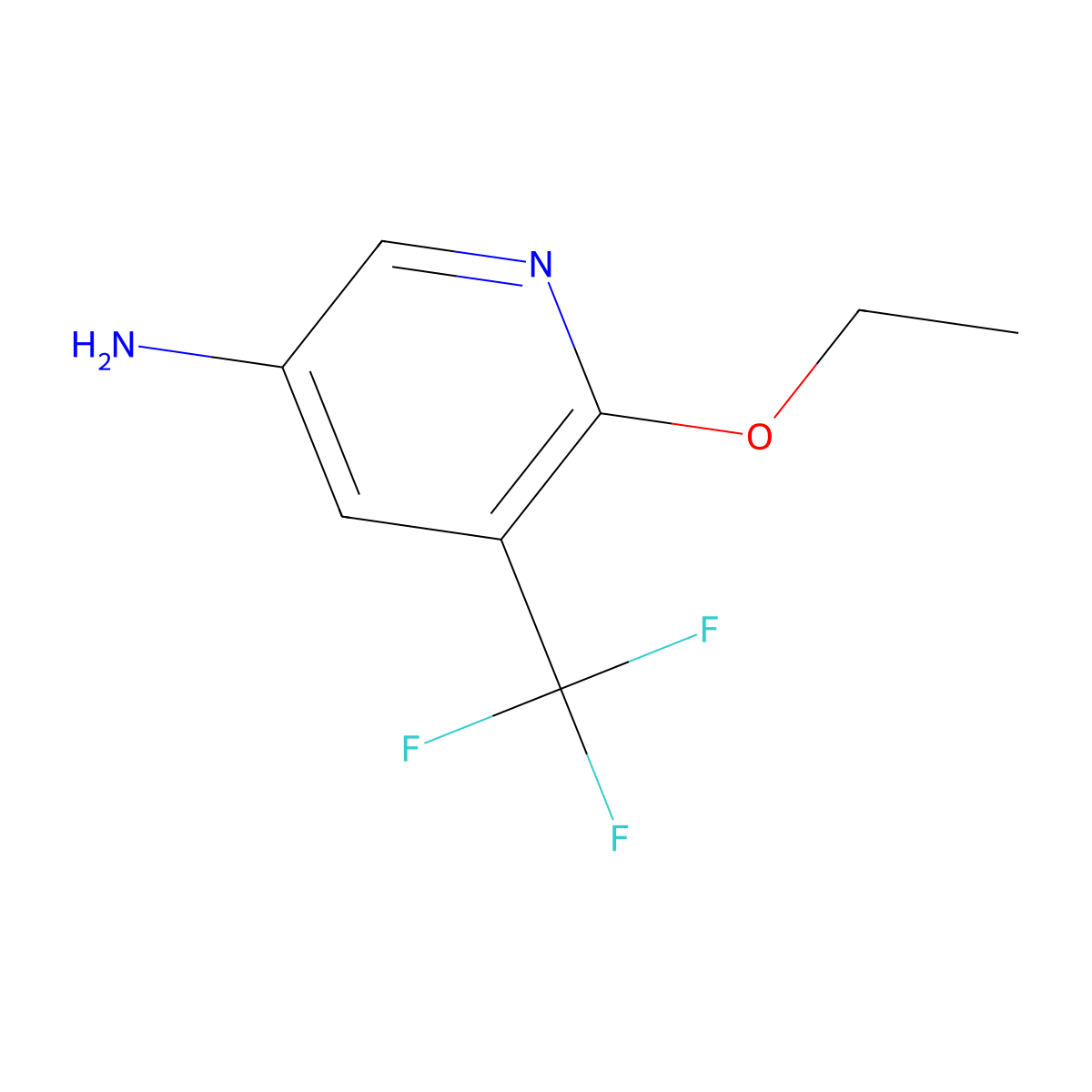 6-Ethoxy-5-(trifluoromethyl)pyridin-3-amine molecular structure, CAS 1627857-18-4