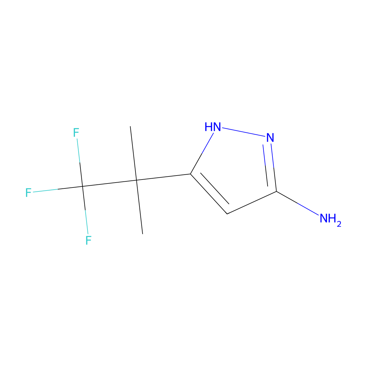 5-(1,1,1-trifluoro-2-methylpropan-2-yl)-1H-pyrazol-3-amine molecular structure, CAS 1627857-93-5