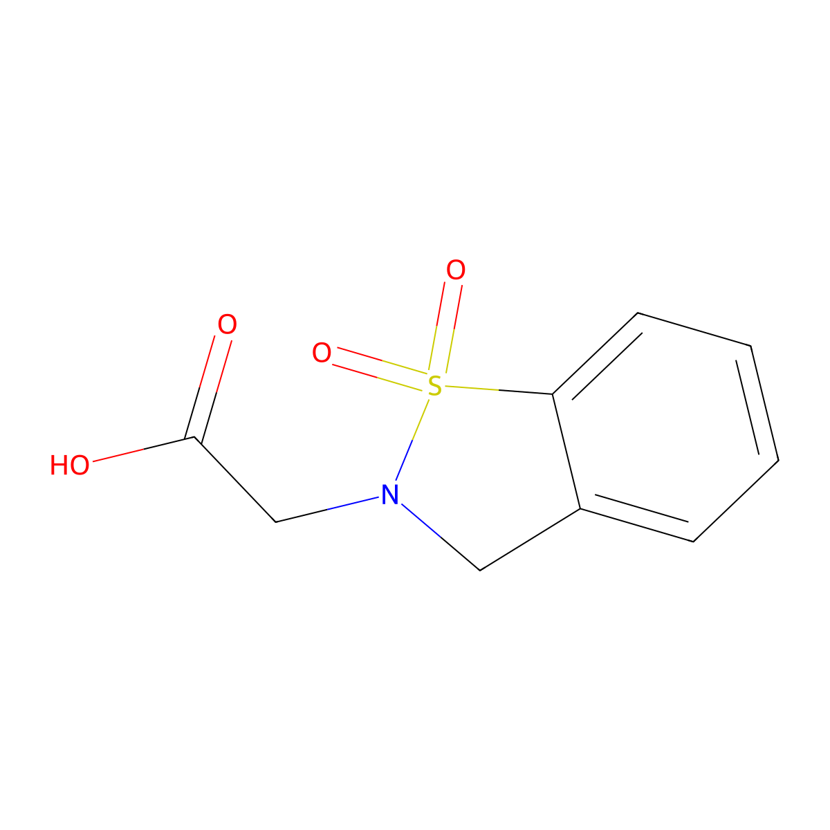 2-(1,1-Dioxo-2,3-dihydro-1lambda6,2-benzothiazol-2-yl)acetic acid molecular structure, CAS 162787-56-6