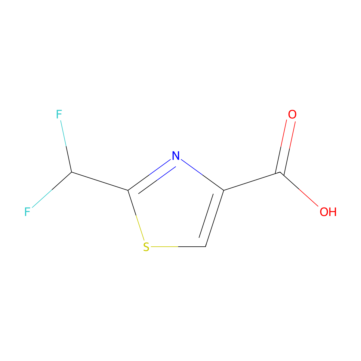 2-(Difluoromethyl)-1,3-thiazole-4-carboxylic acid molecular structure, CAS 1627894-69-2