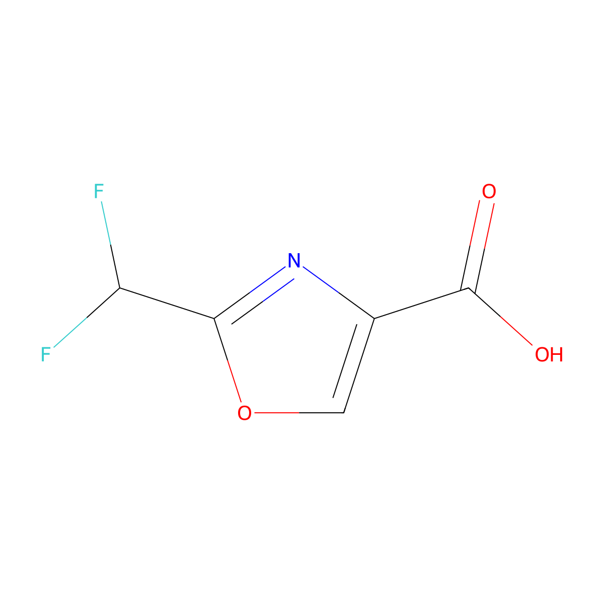 2-(Difluoromethyl)-1,3-oxazole-4-carboxylic acid molecular structure, CAS 1627894-70-5