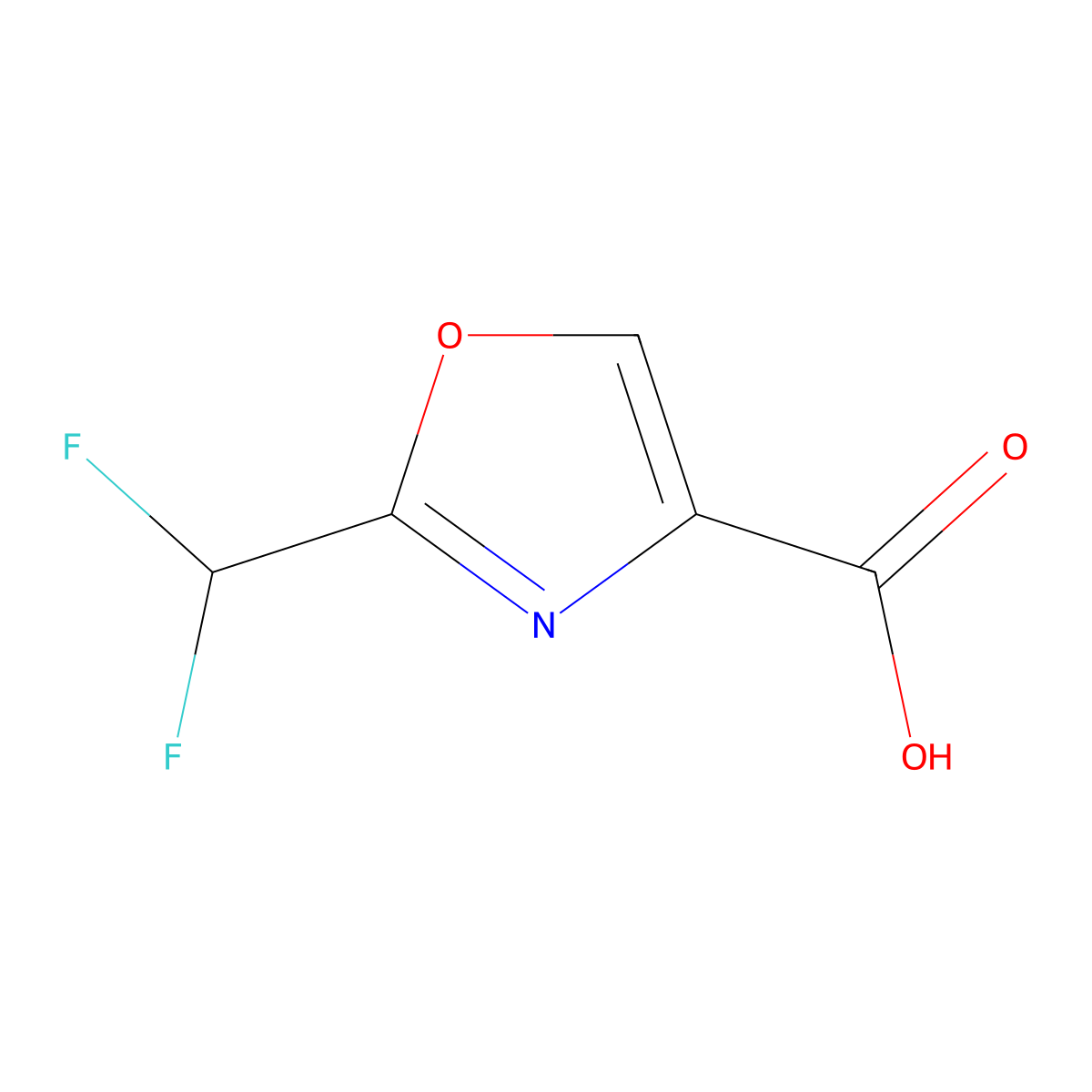 2-(Difluoromethyl)-1,3-oxazole-4-carboxylic acid molecular structure, CAS 1627894-70-5