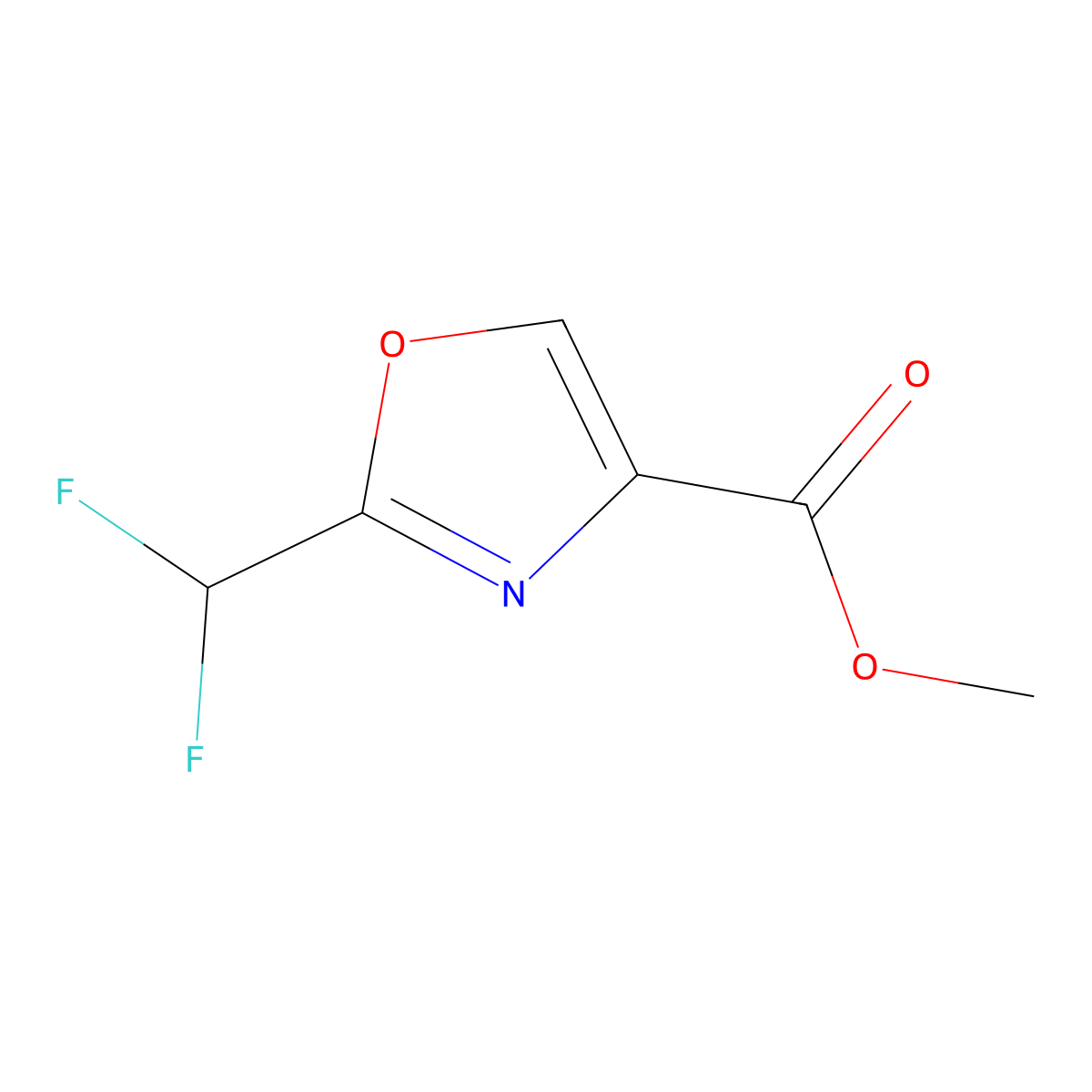 Methyl 2-(difluoromethyl)-1,3-oxazole-4-carboxylate molecular structure, CAS 1627894-72-7