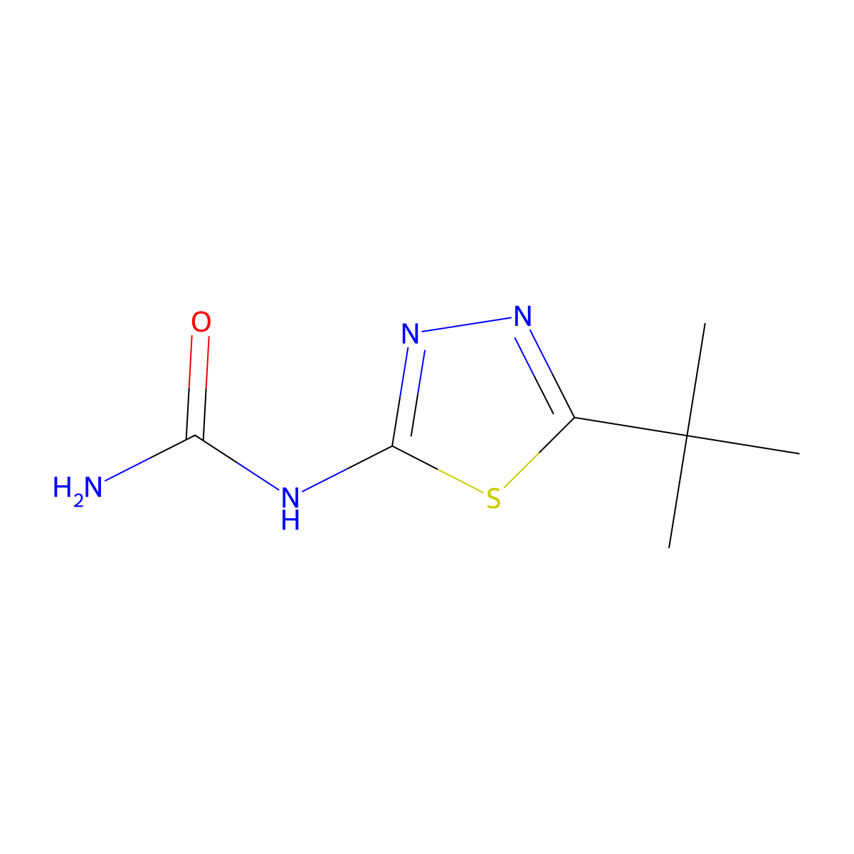 (5-Tert-butyl-1,3,4-thiadiazol-2-yl)urea molecular structure, CAS 16279-27-9