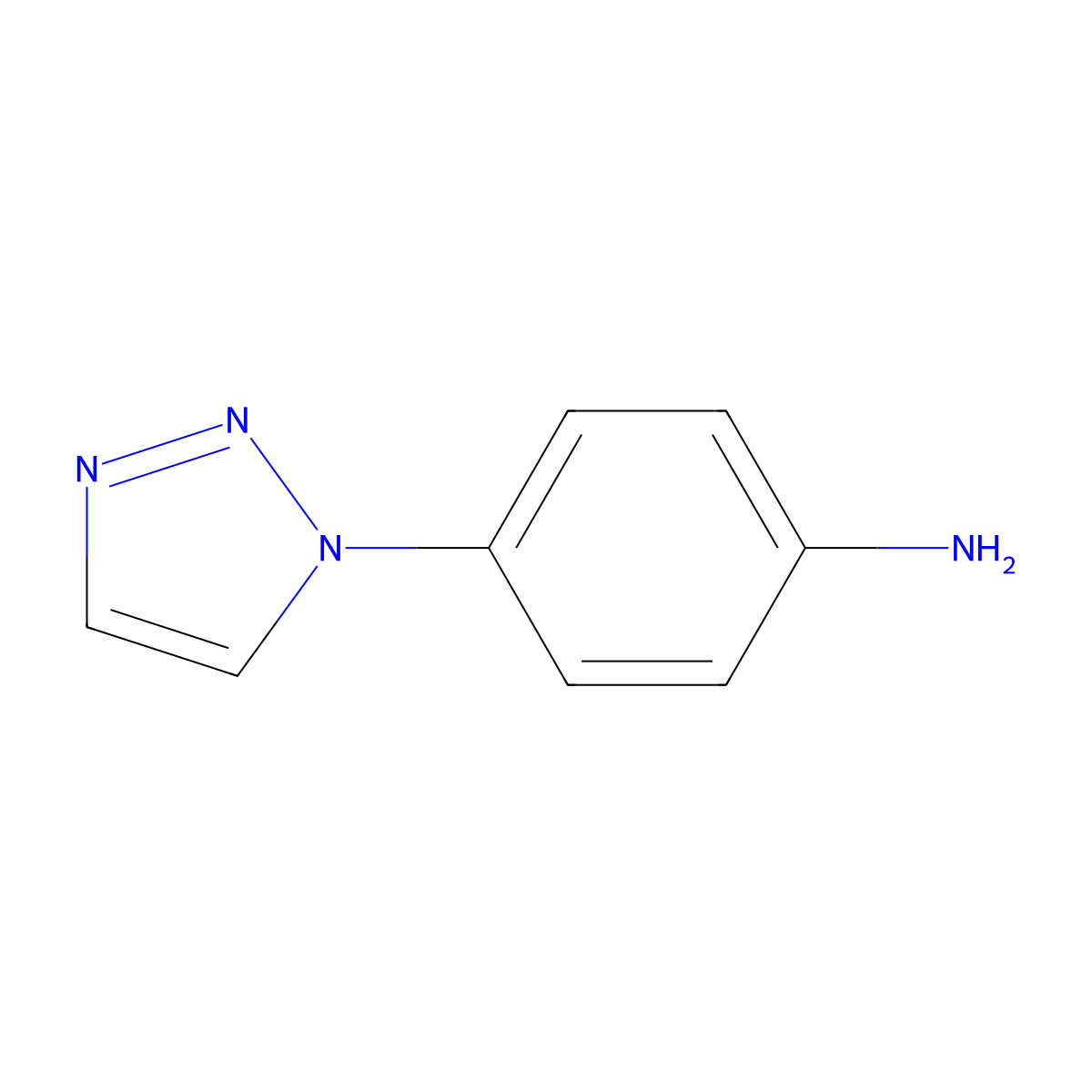 4-(1H-1,2,3-triazol-1-yl)aniline molecular structure, CAS 16279-88-2