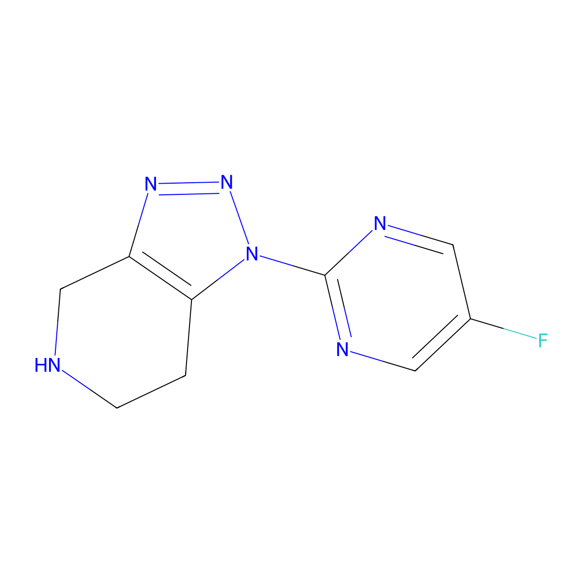1-(5-Fluoropyrimidin-2-YL)-4,5,6,7-tetrahydro-1H-[1,2,3]triazolo[4,5-C]pyridine molecular structure, CAS 1627900-89-3