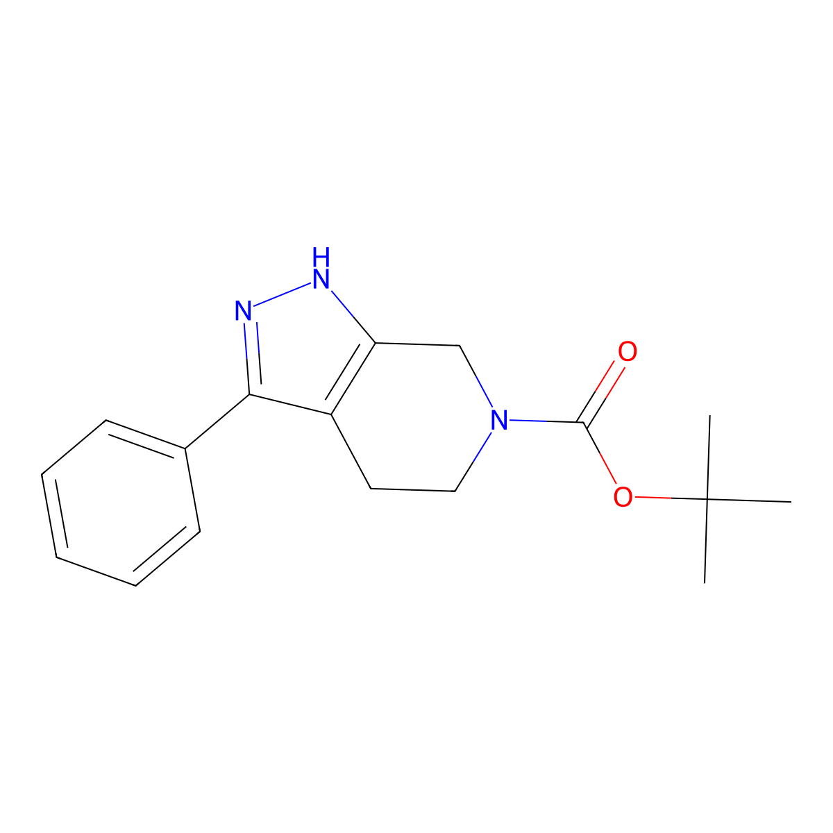 tert-butyl 3-phenyl-4,5-dihydro-2H-pyrazolo[3,4-c]pyridine-6(7H)-carboxylate molecular structure, CAS 1627901-36-3