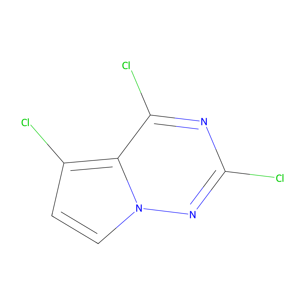 2,4,5-Trichloropyrrolo[2,1-f][1,2,4]triazine molecular structure, CAS 1627905-79-6