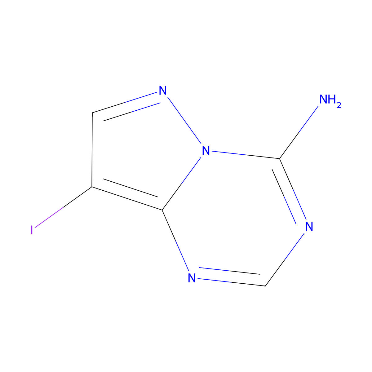 8-Iodopyrazolo[1,5-a][1,3,5]triazin-4-amine molecular structure, CAS 162791-77-7
