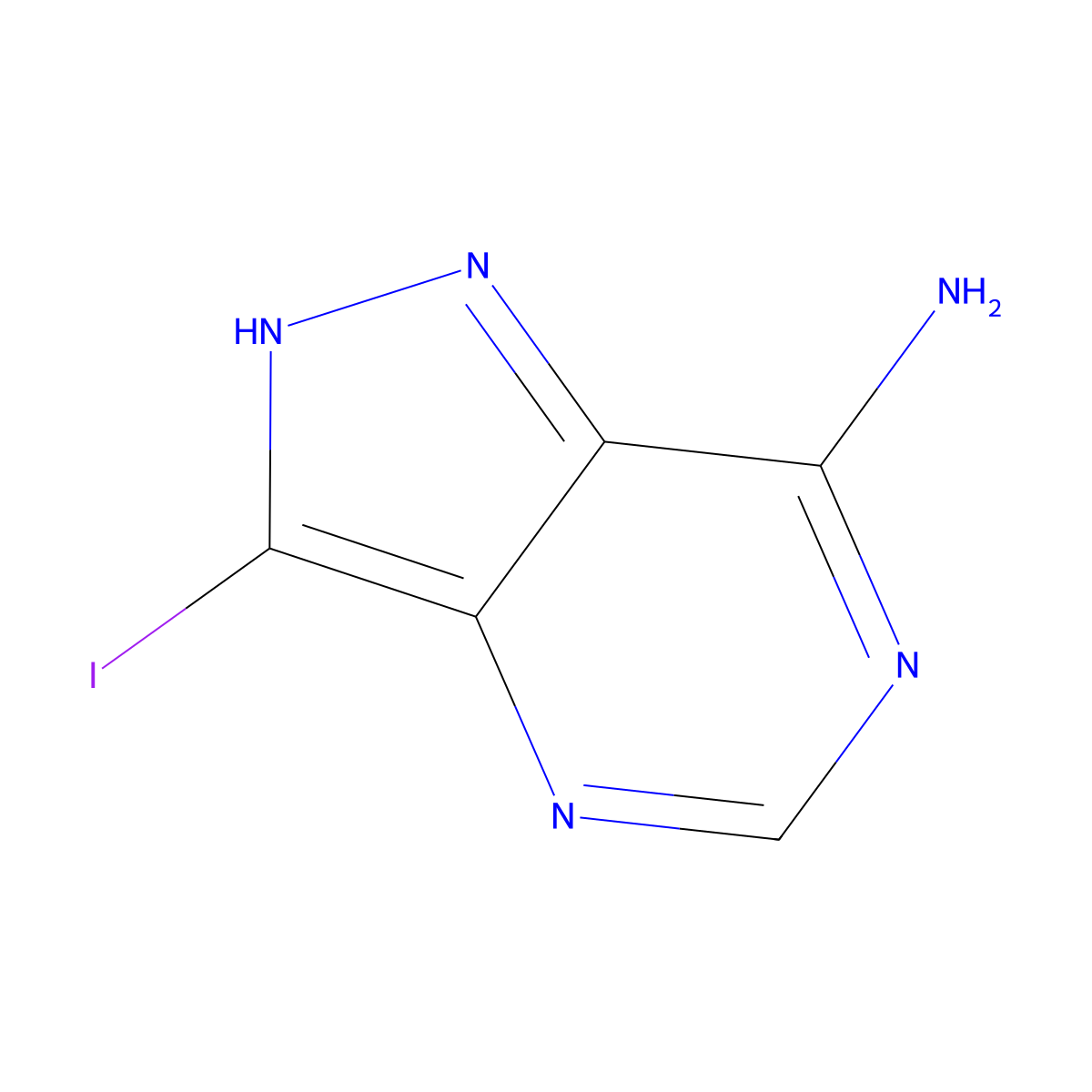 3-Iodo-1H-pyrazolo[4,3-D]pyrimidin-7-amine molecular structure, CAS 162791-82-4